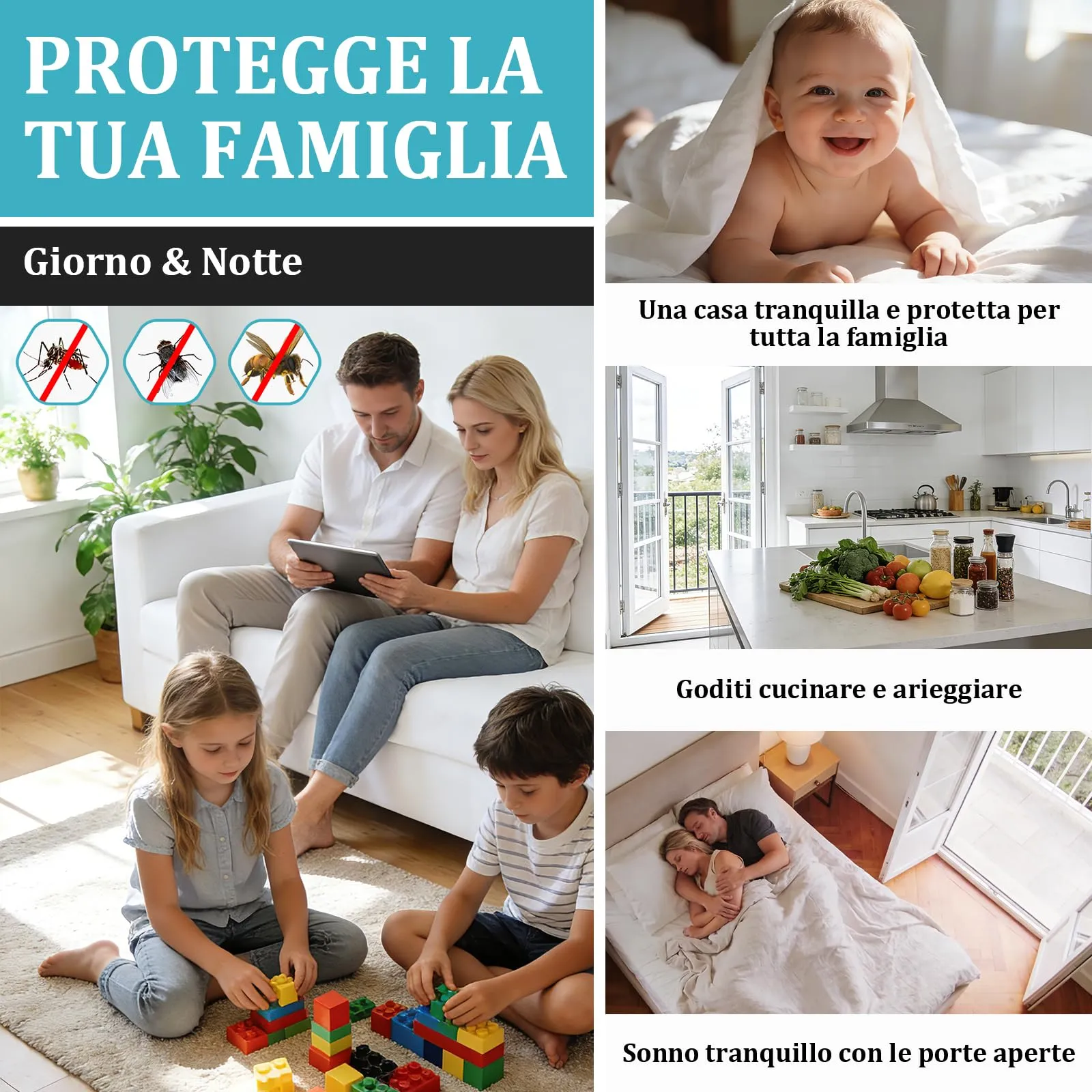 Apalus Prime zanzariera magnetica per porta balcone 70x200cm, Nero - immagine 6