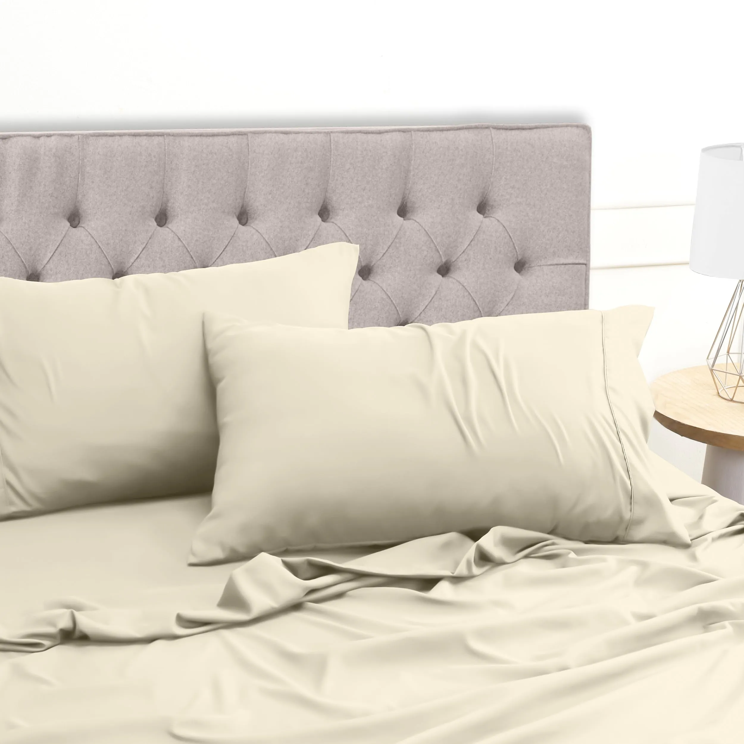 Utopia Bedding Set Lenzuola Letto 4 Pezzi, 135x190cm, Avorio - immagine 6