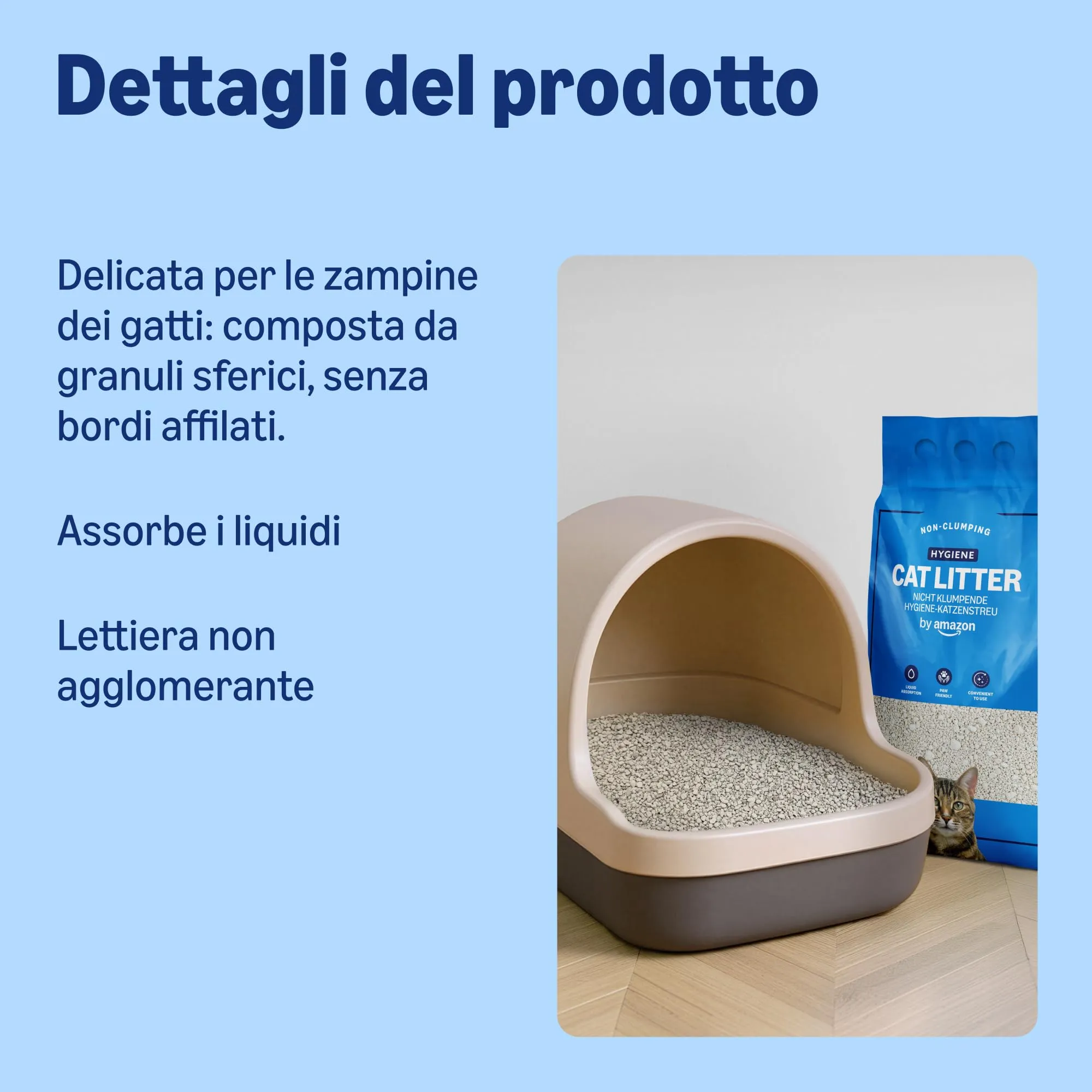 by Amazon Lettiera Igienica per Gatti senza Agglomerante, 10L - immagine 2