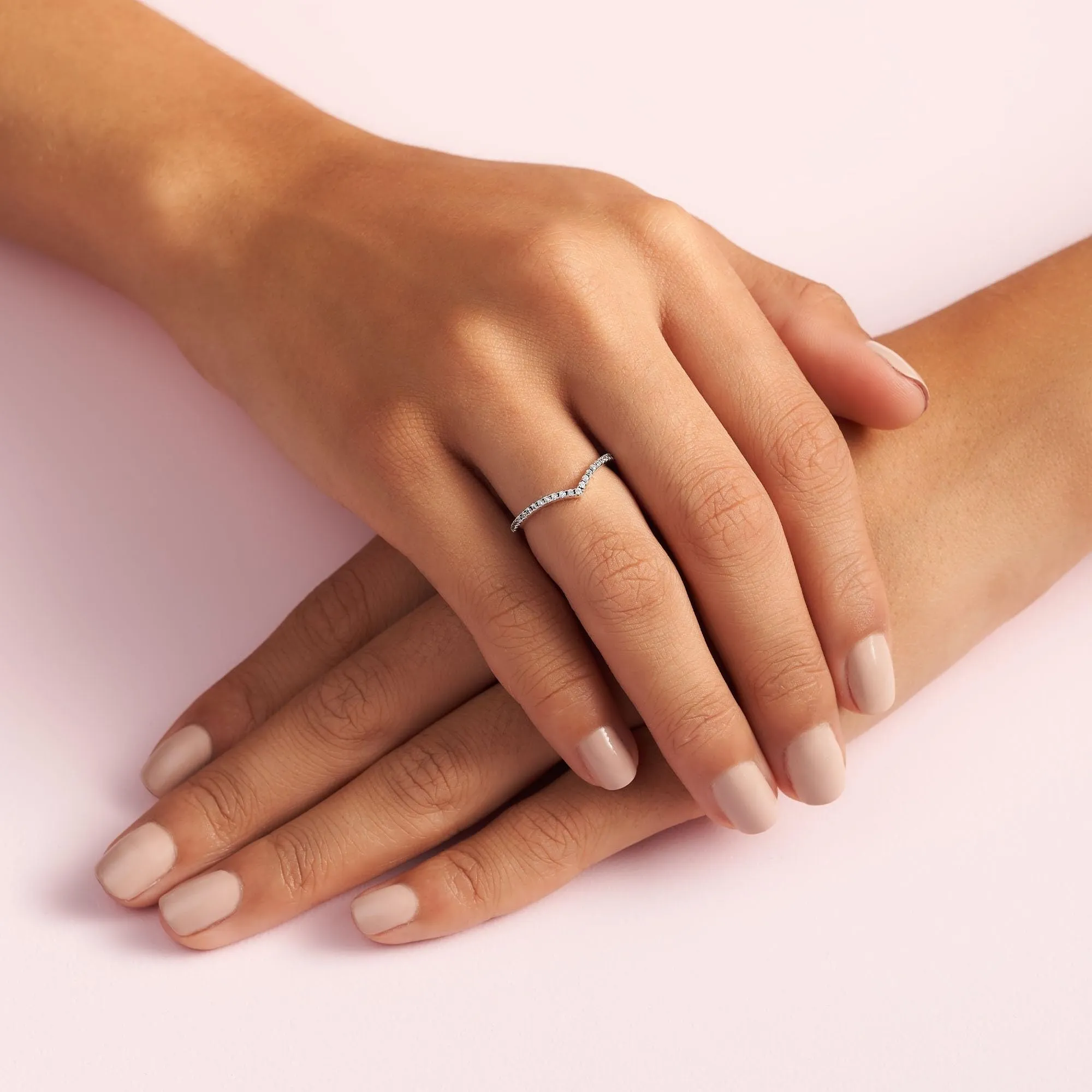Pandora Anello Wishbone in argento sterling con zirconia cubica trasparente, 58 - immagine 4