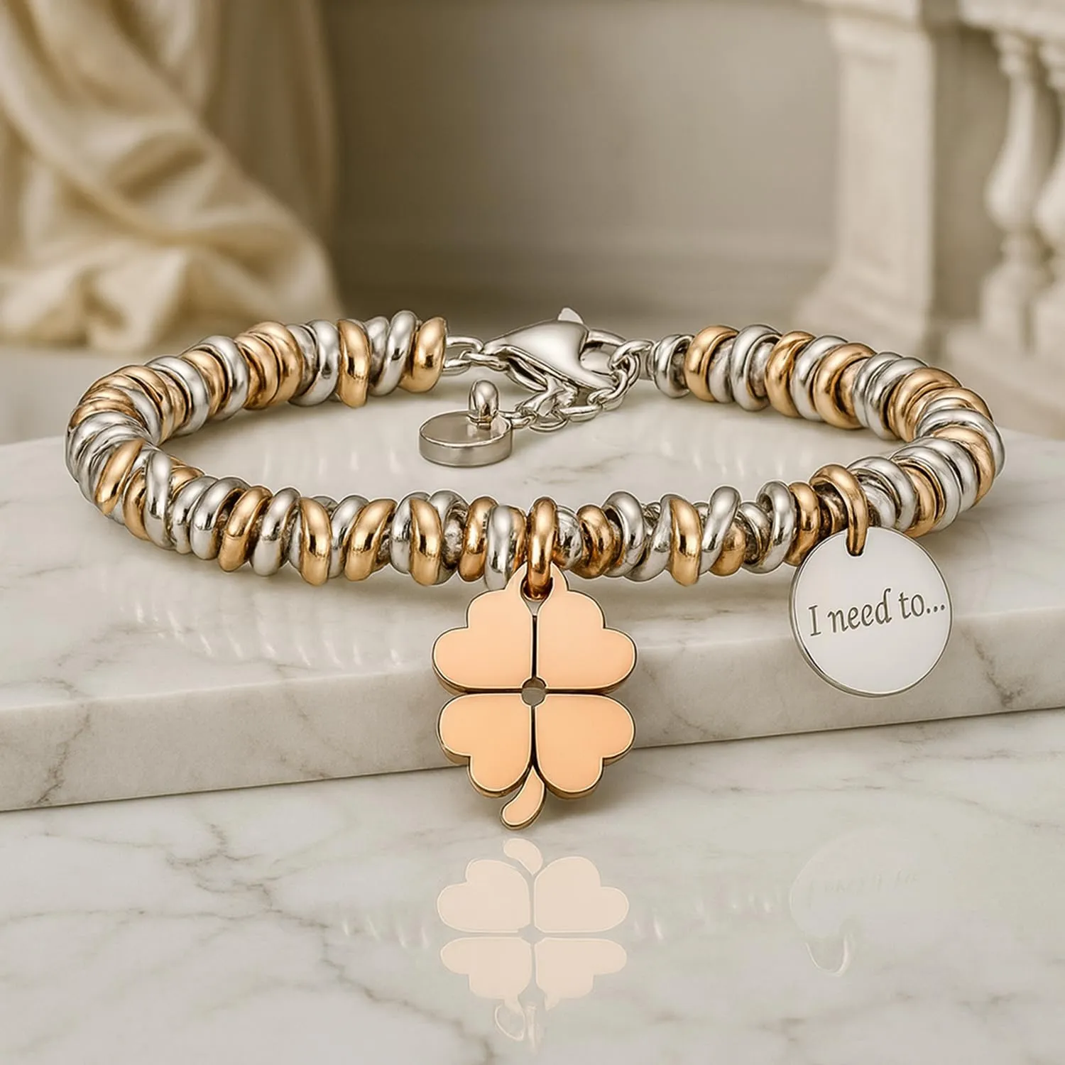 Saga Gioielli Bracciale Donna I Need To Collections Quadrifoglio Argento - immagine 2
