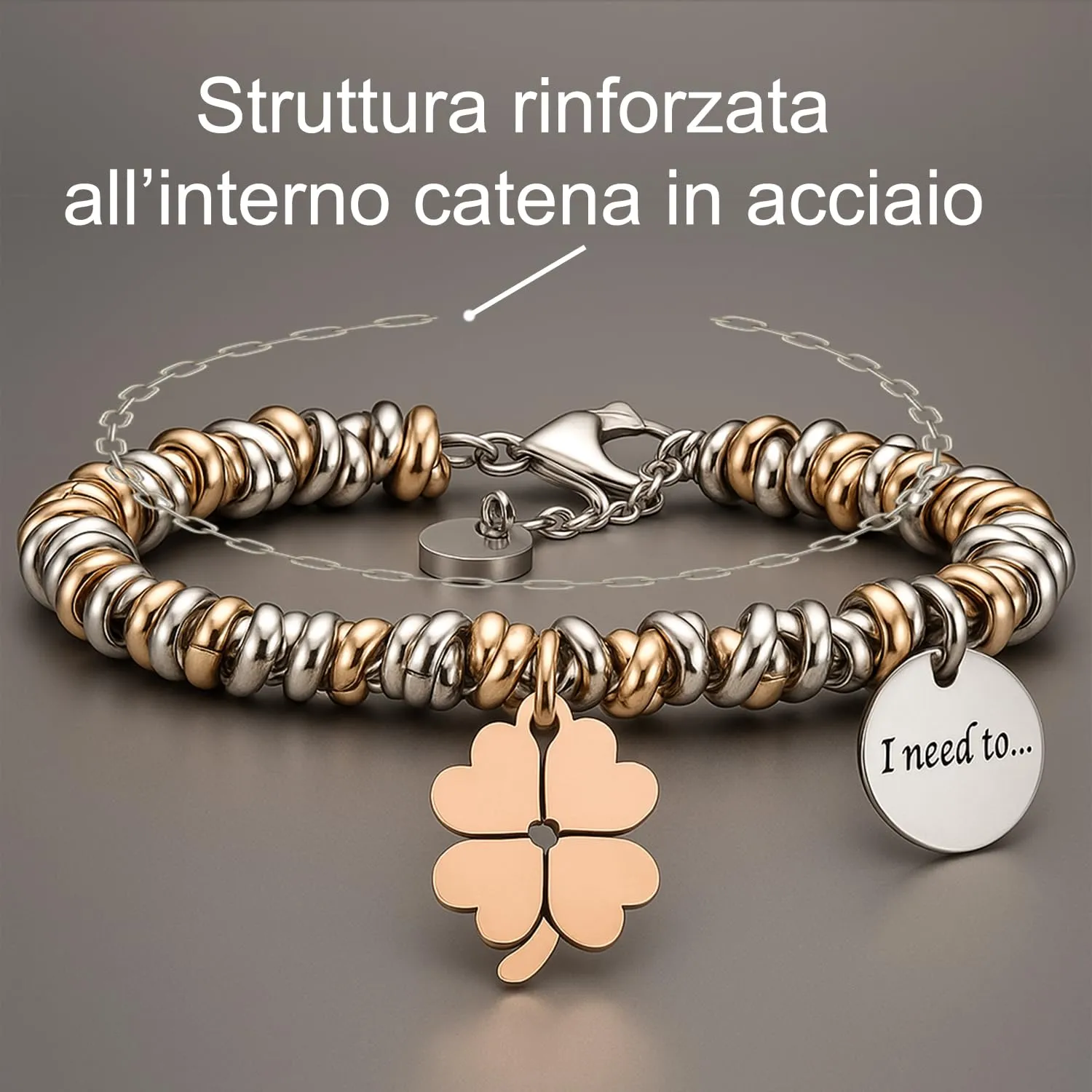 Saga Gioielli Bracciale Donna I Need To Collections Quadrifoglio Argento - immagine 4