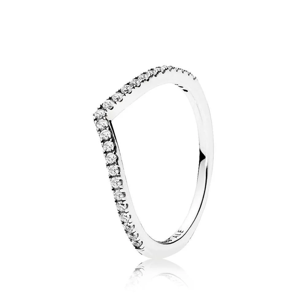 Pandora Anello Wishbone in Argento Sterling con Zirconia Cubica Trasparente, 52 - immagine 4