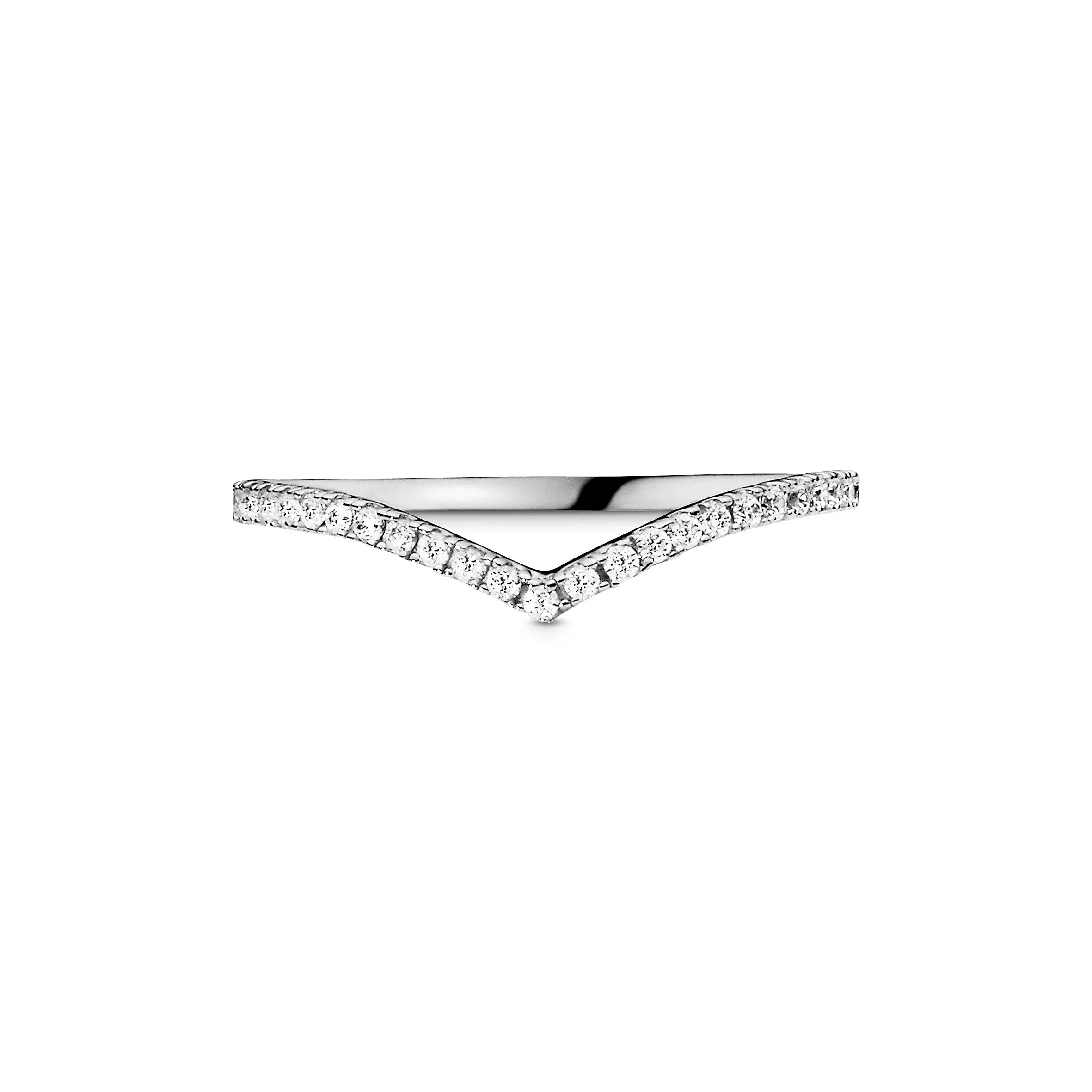 Pandora Anello Wishbone in argento sterling con zirconia cubica trasparente, 64 - immagine 2
