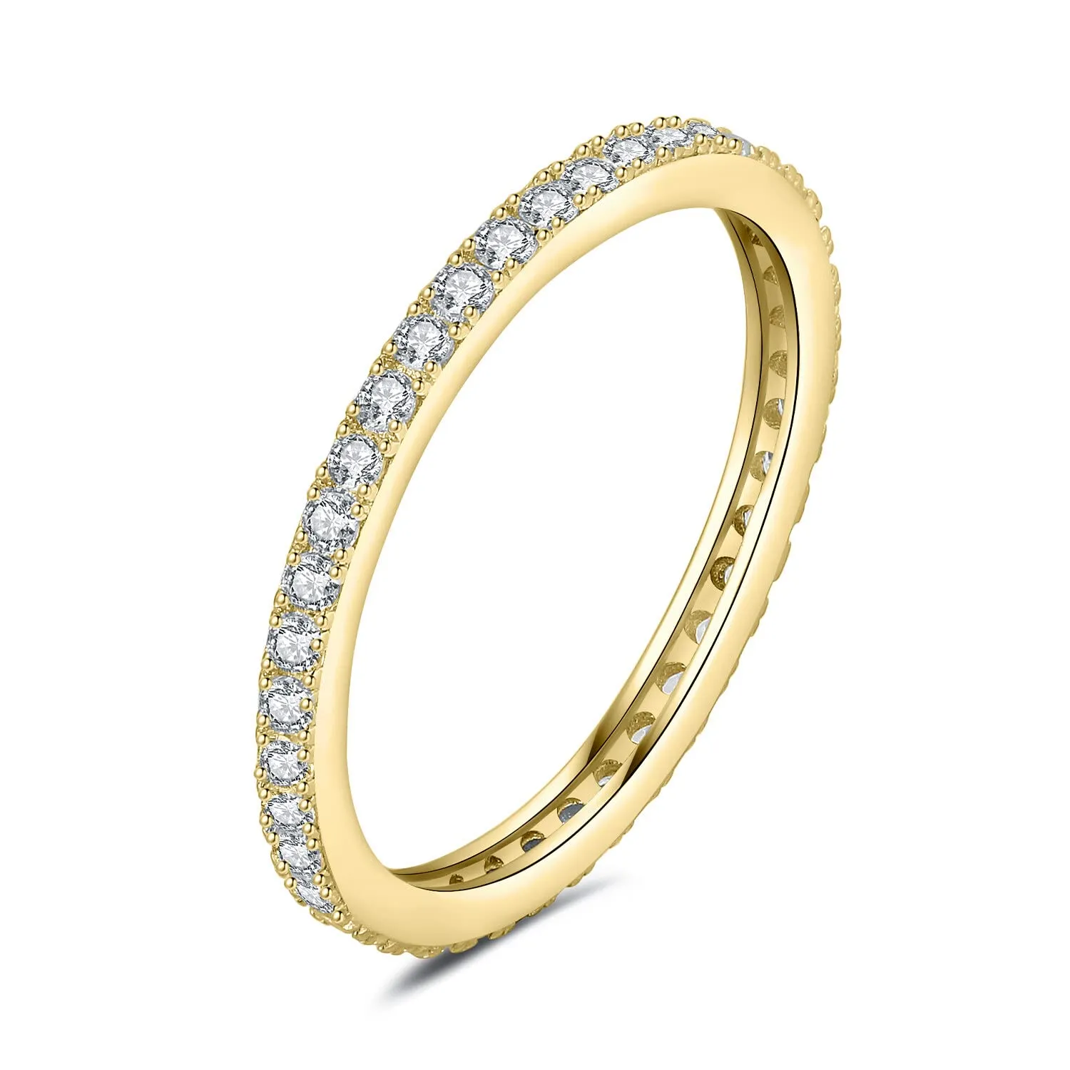 JewelryPalace Anello Eternity Donna in Argento 925 con Moissanite Taglio Rotondo, Taglia 10.5 - immagine 1