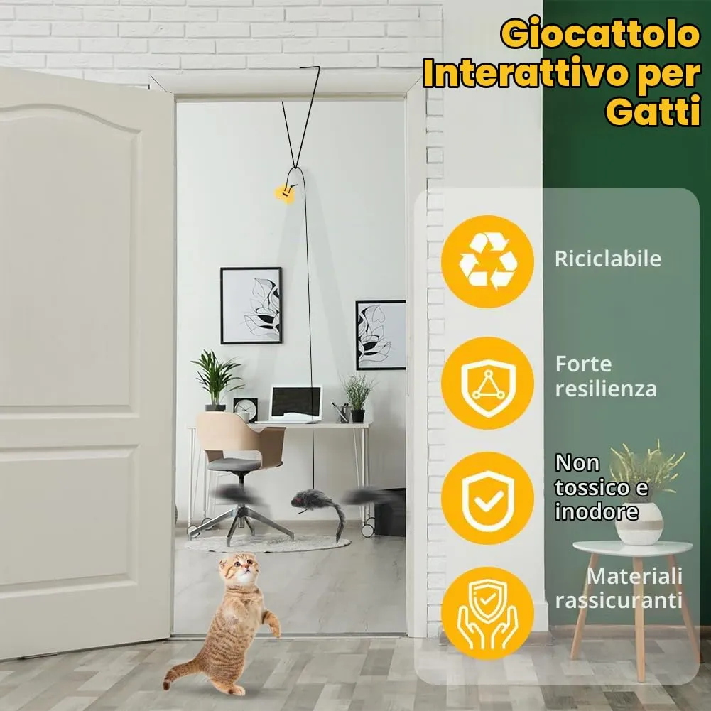 Adiwo Giocattoli per Gatti da Appendere alla Porta, Set da 2 Pezzi, Interattivi e Regolabili - immagine 3