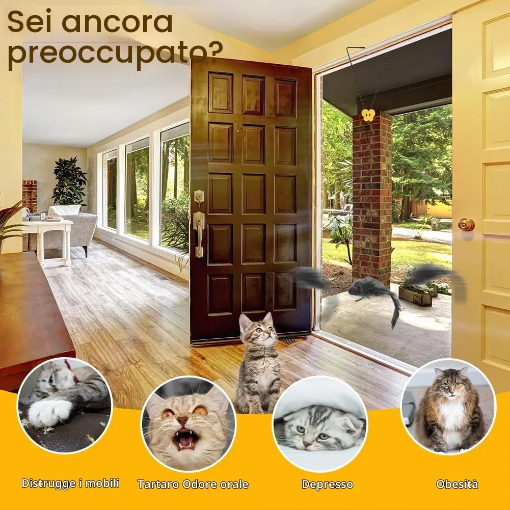 Adiwo Giocattoli per Gatti da Appendere alla Porta, Set da 2 Pezzi, Interattivi e Regolabili - immagine 6