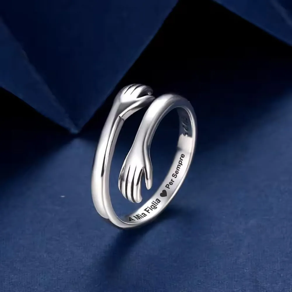 Bramart Anello Donna A mia Figlia in Argento Sterling 925 Regolabile - immagine 2