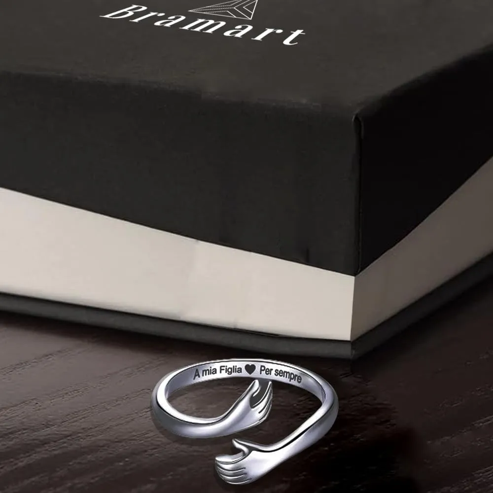 Bramart Anello Donna A mia Figlia in Argento Sterling 925 Regolabile - immagine 3