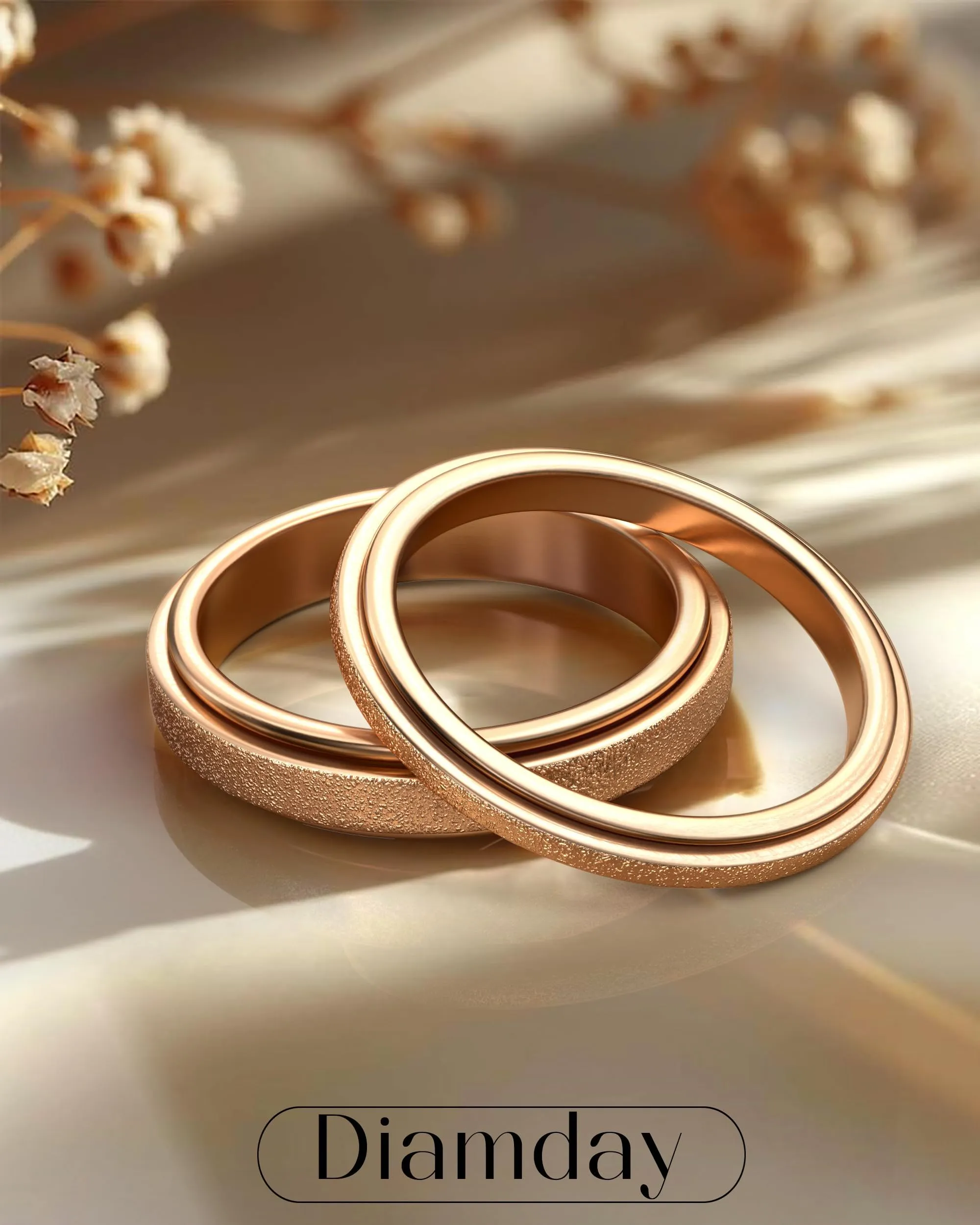 Diamday Anello Spinner Antistress in Acciaio Inossidabile Sabbiato per Donna e Uomo - immagine 2