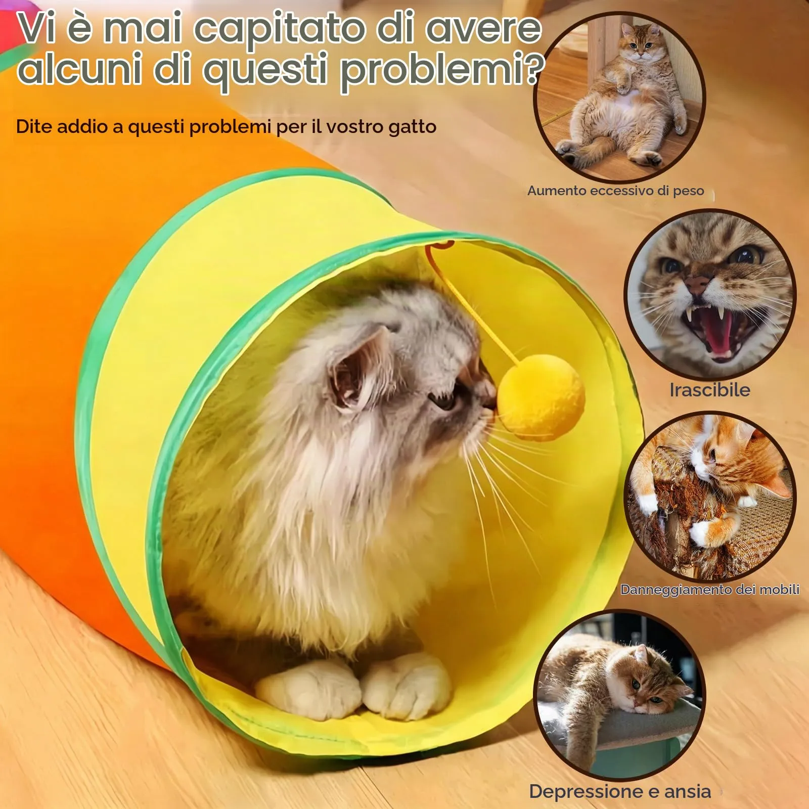 UGBO Tunnel Giochi Pieghevole Interattivo per Gatti, Cani di Piccola Taglia e Conigli - Stile 3 - immagine 3