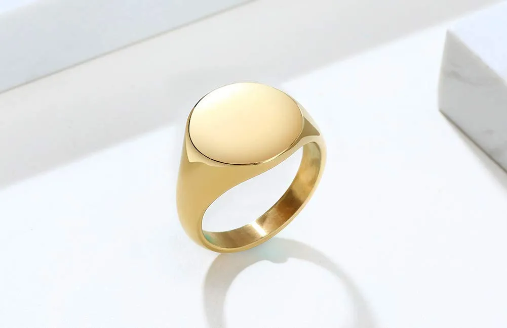 Vnox Anello con Sigillo Personalizzato in Acciaio Inossidabile per Uomo - immagine 3