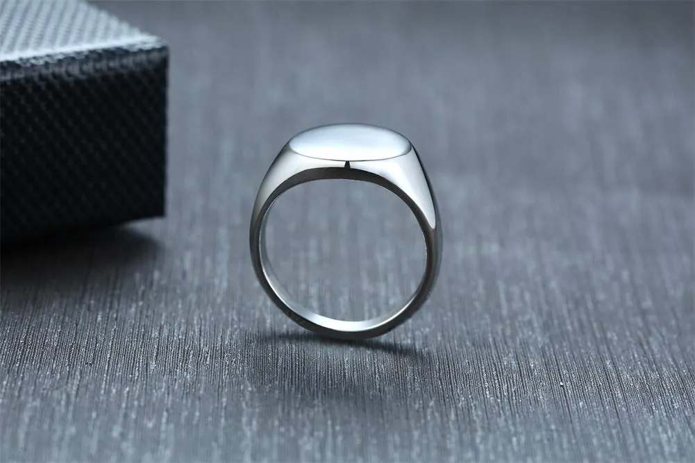 Vnox Anello con Sigillo Personalizzato in Acciaio Inossidabile per Uomo - immagine 8