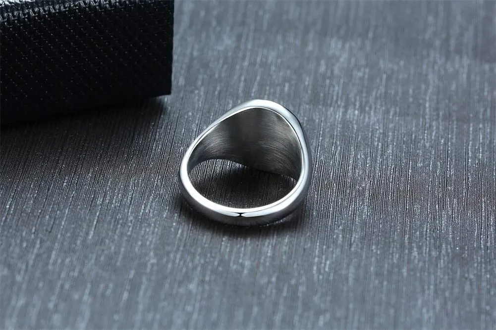 Vnox Anello con Sigillo Personalizzato in Acciaio Inossidabile per Uomo - immagine 9