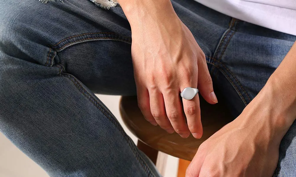 Vnox Anello con Sigillo Personalizzato in Acciaio Inossidabile per Uomo - immagine 7