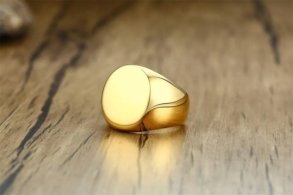 Vnox Anello con Sigillo Personalizzato in Acciaio Inossidabile per Uomo - immagine 3