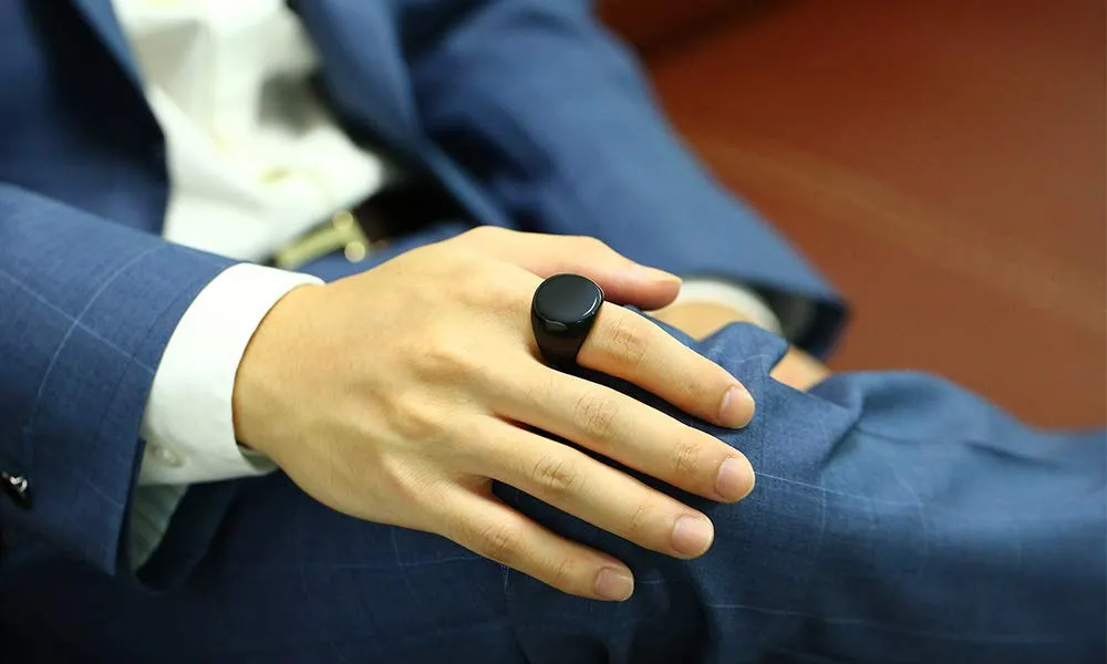 Vnox Anello con Sigillo Personalizzato in Acciaio Inossidabile per Uomo - immagine 6