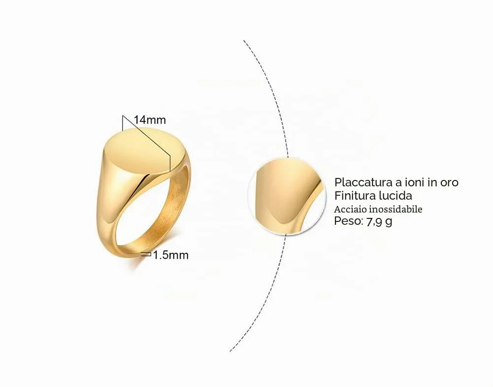 Vnox Anello con Sigillo Personalizzato in Acciaio Inossidabile per Uomo - immagine 2