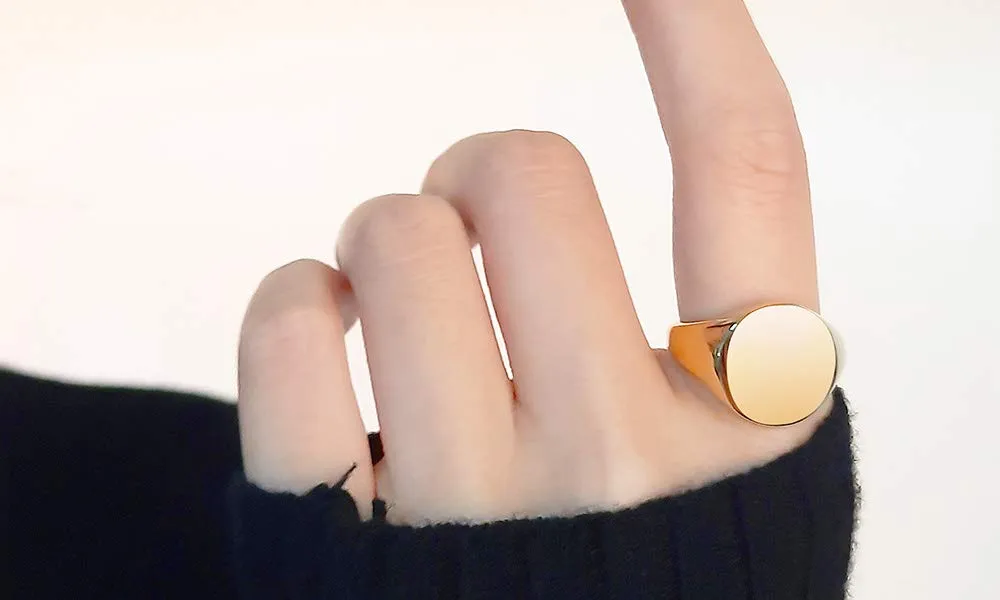 Vnox Anello con Sigillo Personalizzato in Acciaio Inossidabile per Uomo - immagine 5