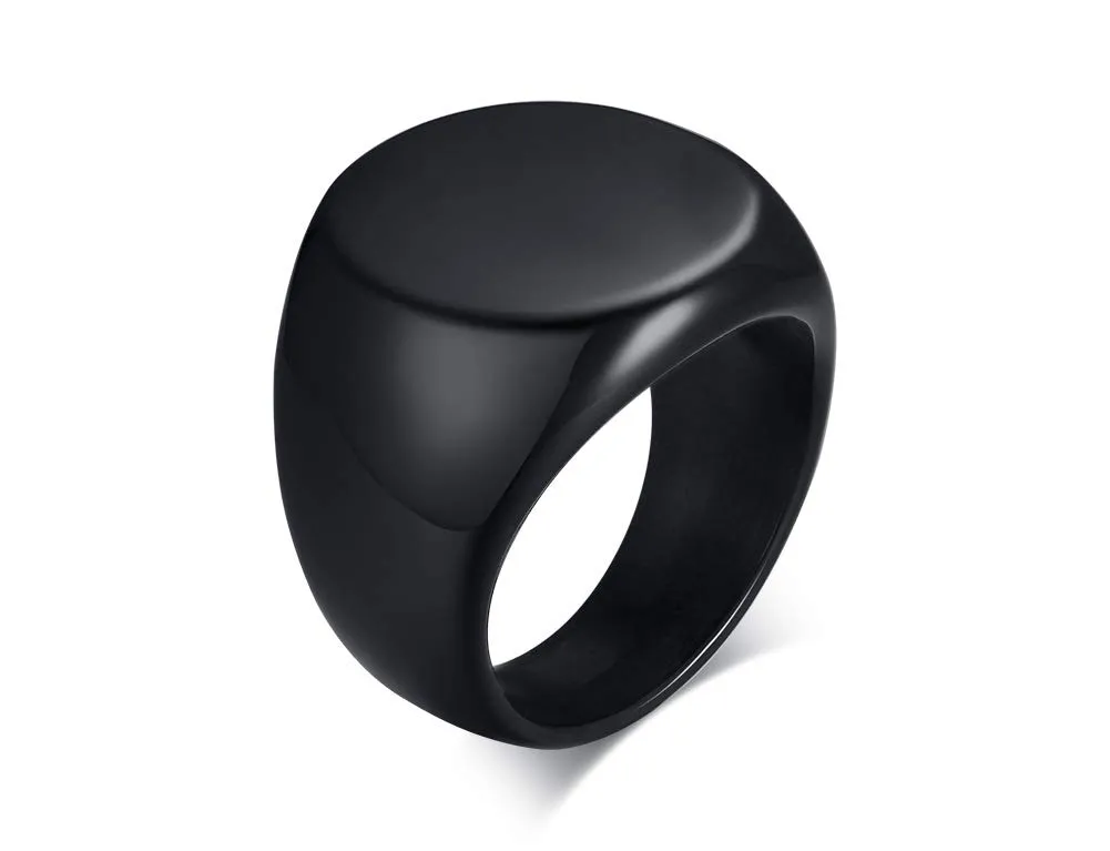 Vnox Anello con Sigillo Personalizzabile in Acciaio Inossidabile per Uomo - immagine 1