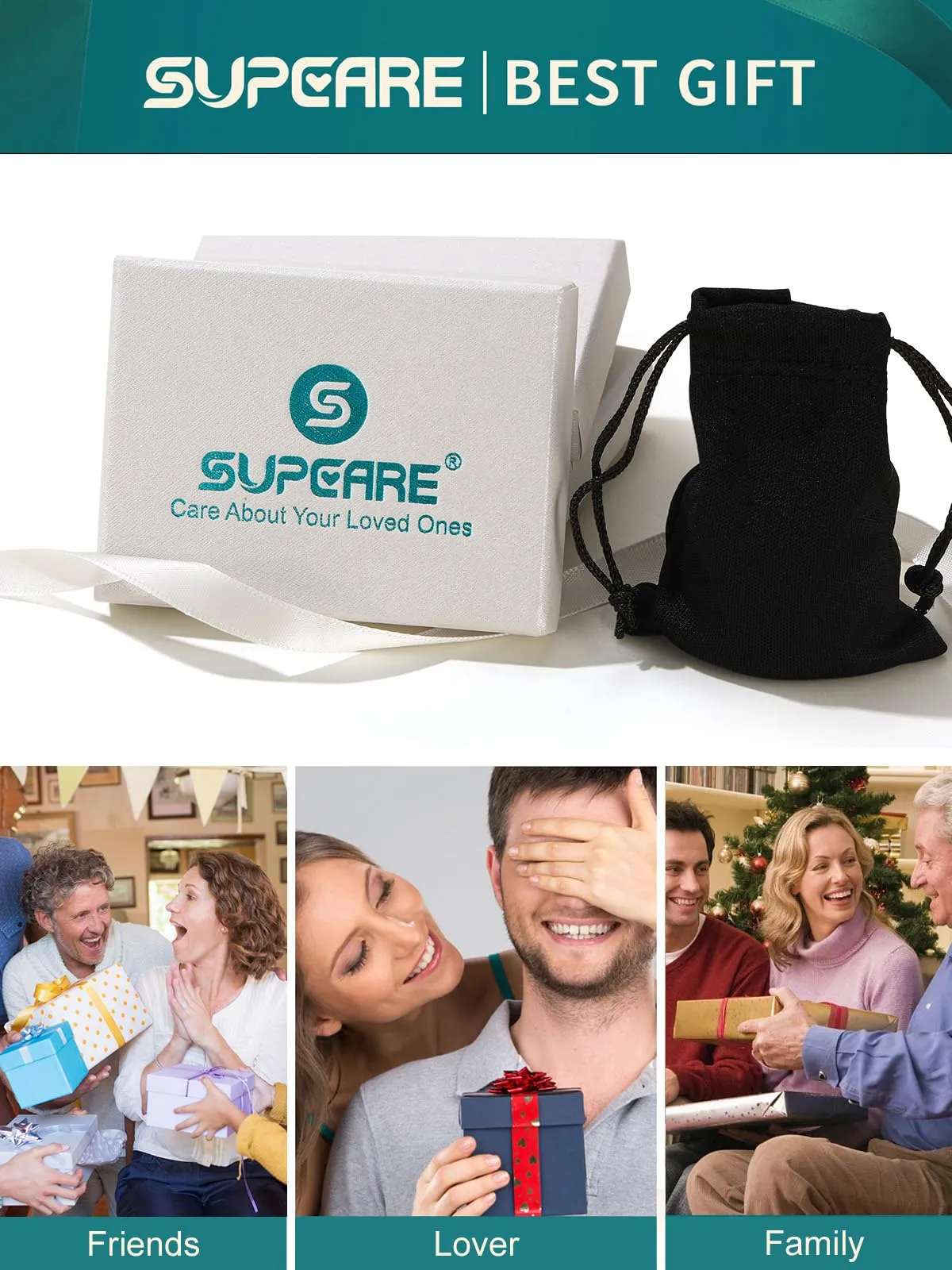 Supcare Anello Antistress Uomo in Acciaio Inossidabile, Anello Vichingo Nero, Misura 14,5 Circonferenza 54.4 mm - immagine 8
