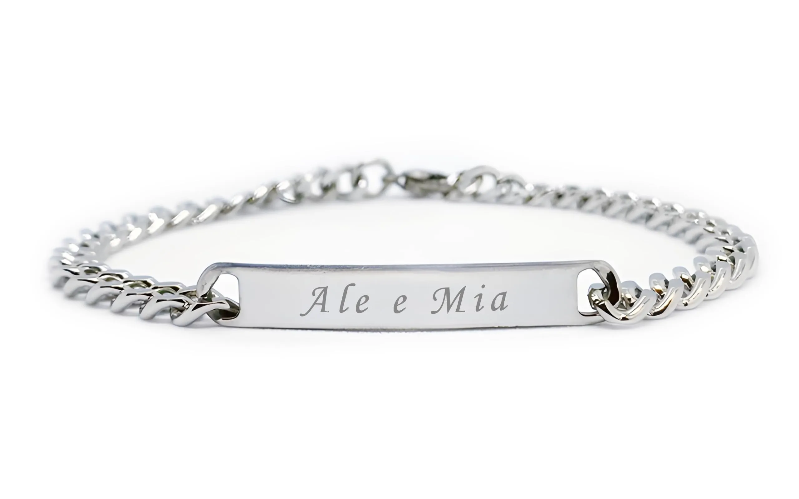 ByClay Laboratory Braccialetto con Piastrina Personalizzabile in Acciaio Inossidabile per Uomo e Donna - immagine 1