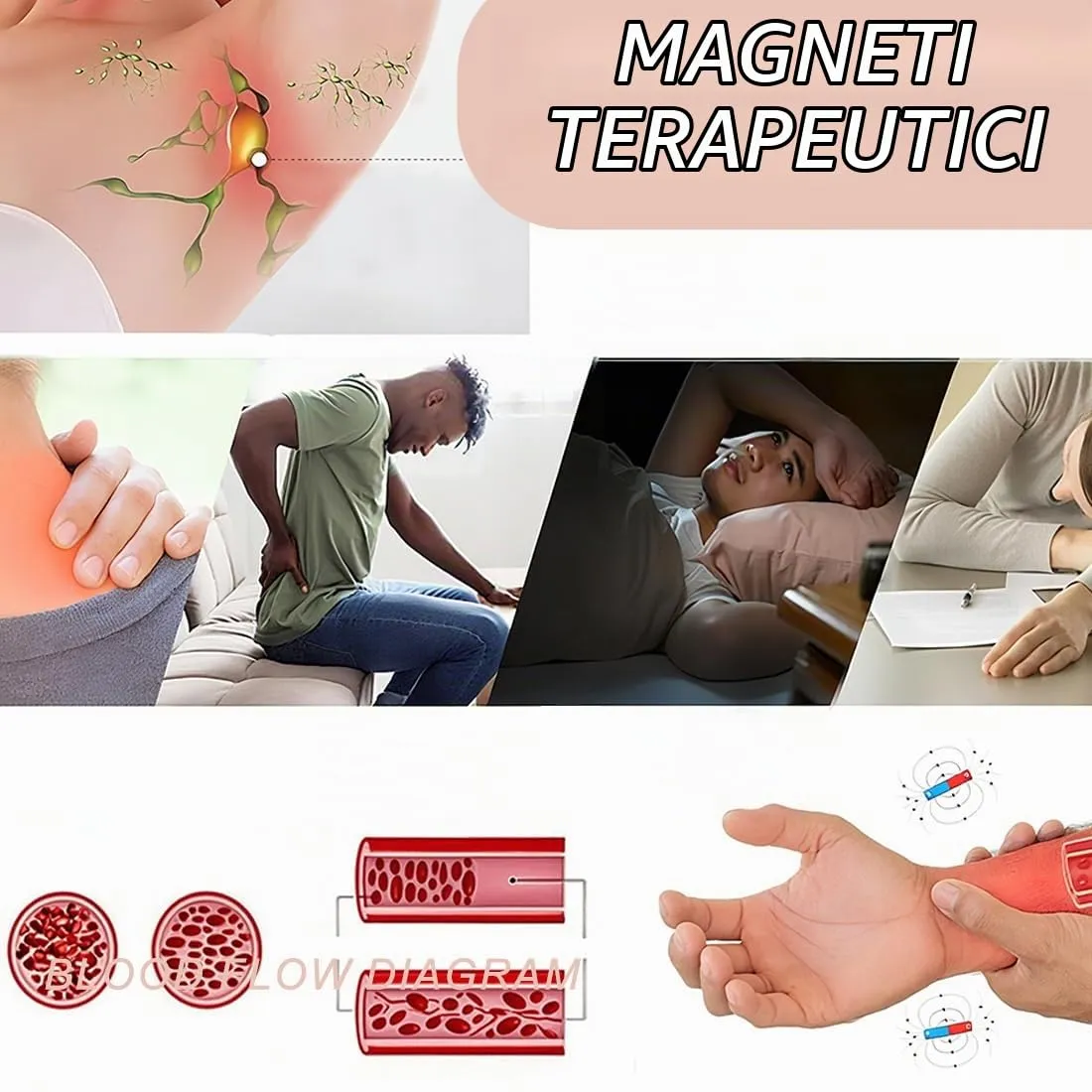 JAWUZ Braccialetto Magnetico in Rame Massiccio Regolabile Albero della Vita per Uomo e Donna - immagine 4