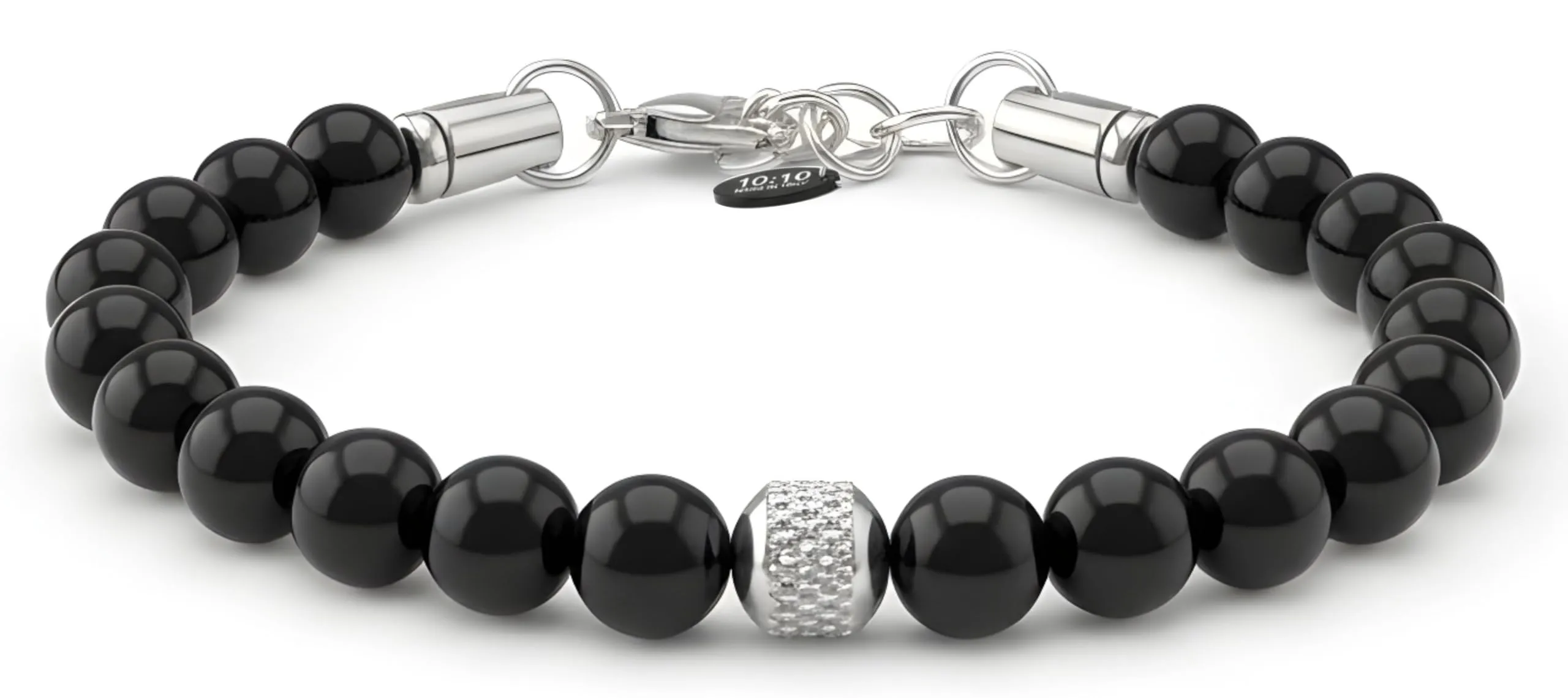10:10 Bracciale Uomo in Pietre Naturali Tormalina Nera 8mm - Made in Italy - immagine 6
