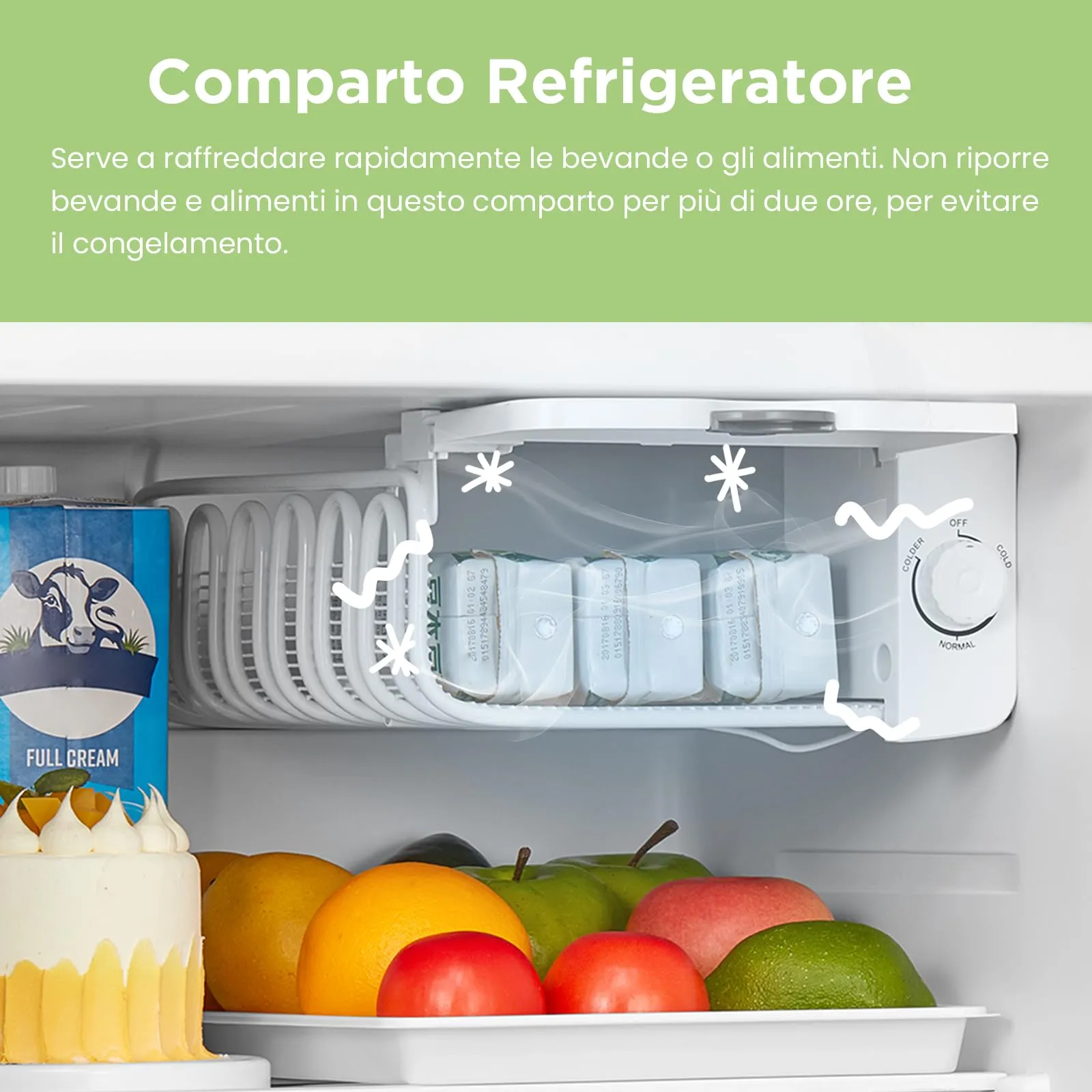 COMFEE' Mini Frigo da Camera 47L Design Retrò, Rosso - immagine 4