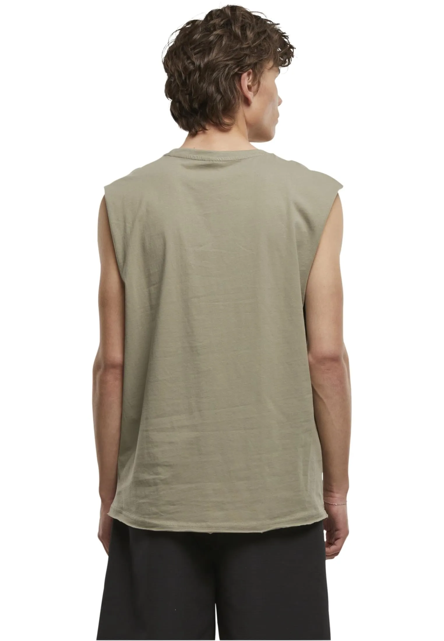 Urban Classics Open Edge Sleeveless Tee, Paleolive, L - immagine 2
