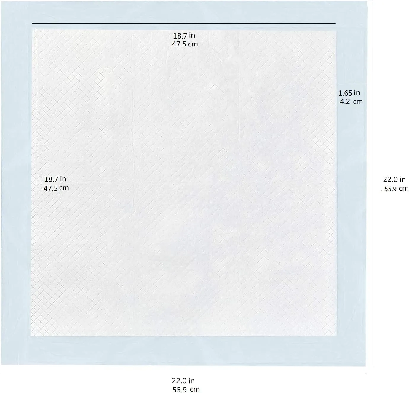 Amazon Basics Tappetini Assorbenti per Cani, 5 Strati, 56 x 56 cm, Confezione da 30, Blu e Bianco - immagine 2