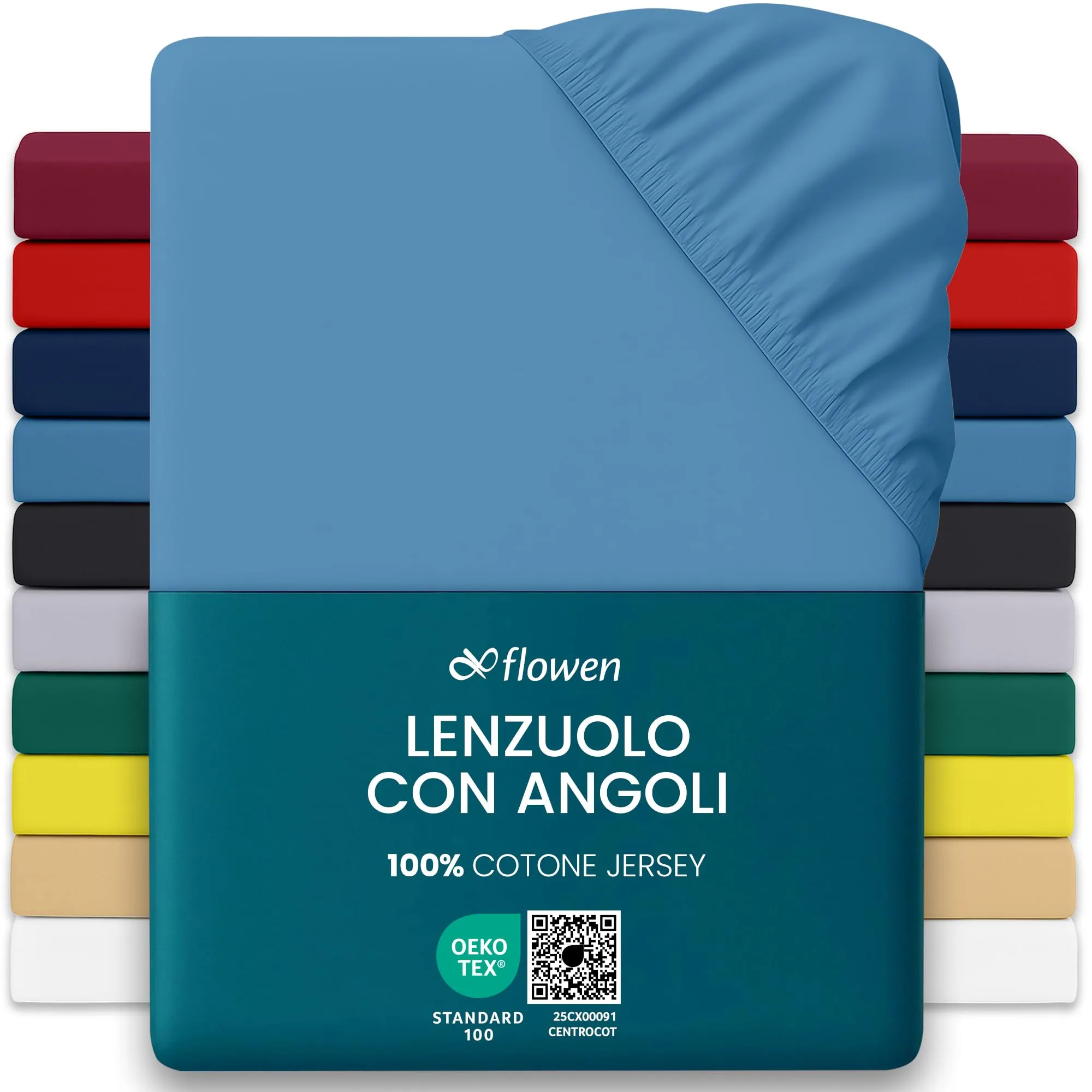Flowen Lenzuola con Angoli Matrimoniale 160x190 cm Blu Navy, 100% Puro Cotone, per Materasso fino a 30cm - immagine 1