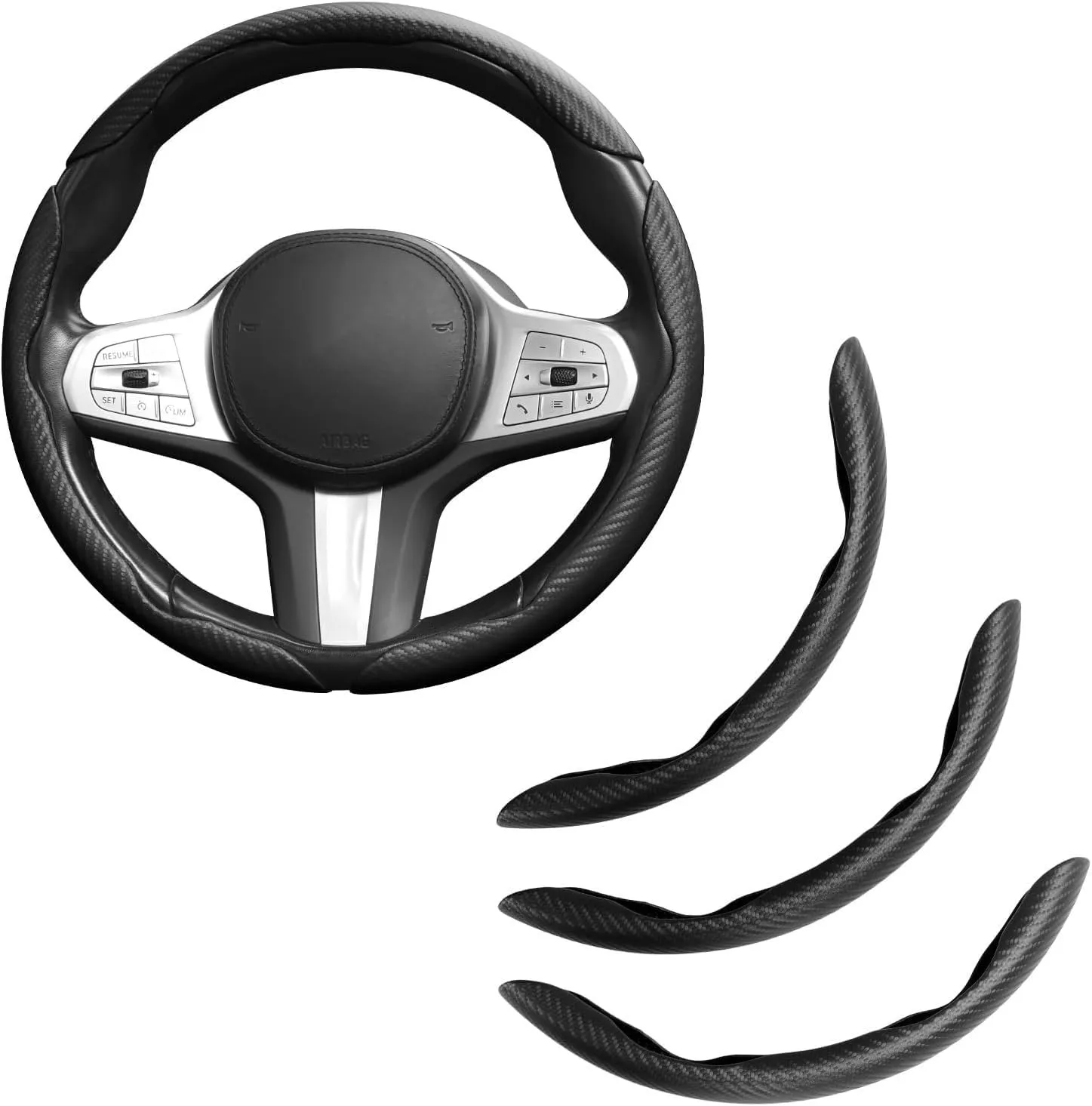Einesin Coprivolante in Fibra di Carbonio Antiscivolo Design a Farfalla Universale (Set da 3) - immagine 1