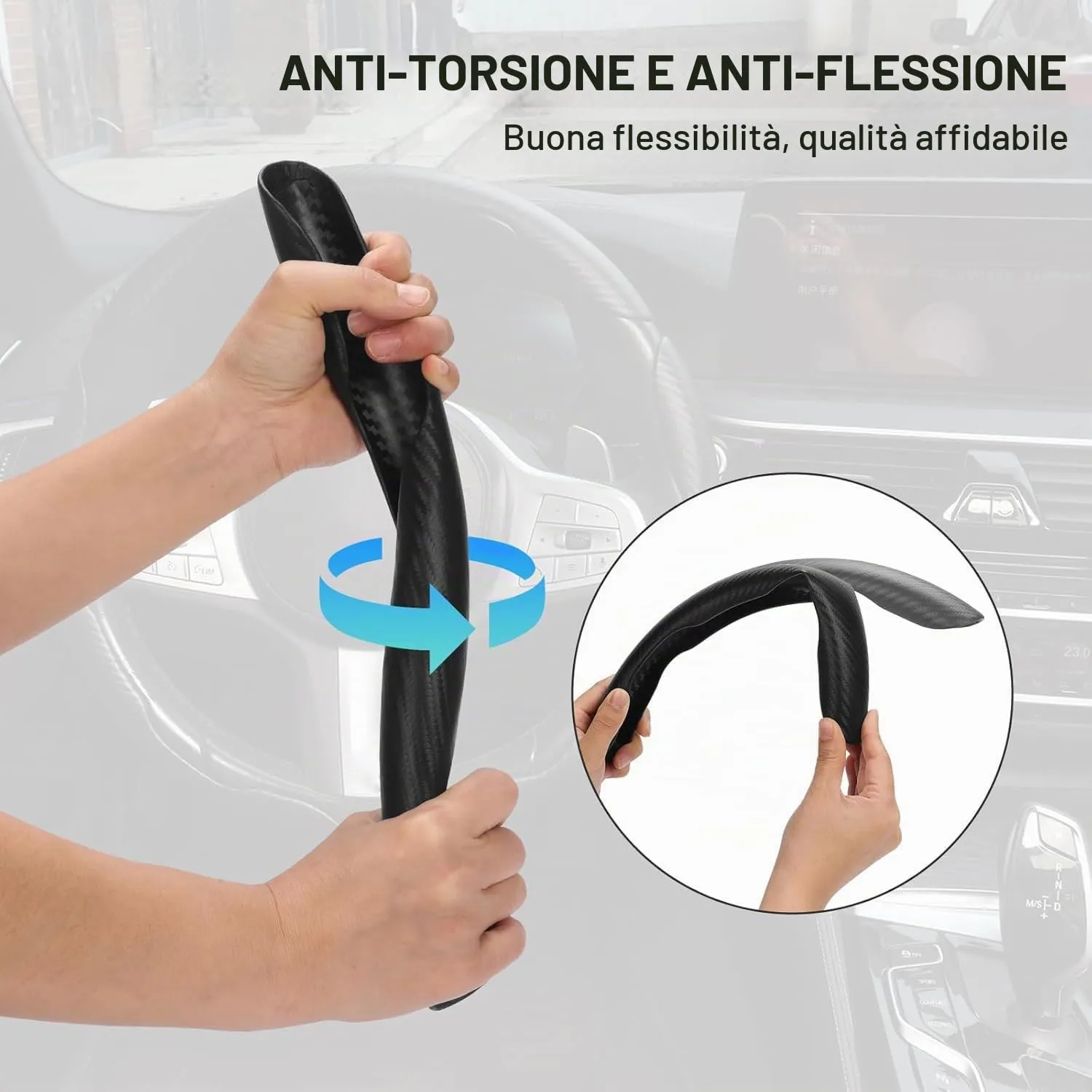 Einesin Coprivolante in Fibra di Carbonio Antiscivolo Design a Farfalla Universale (Set da 3) - immagine 3