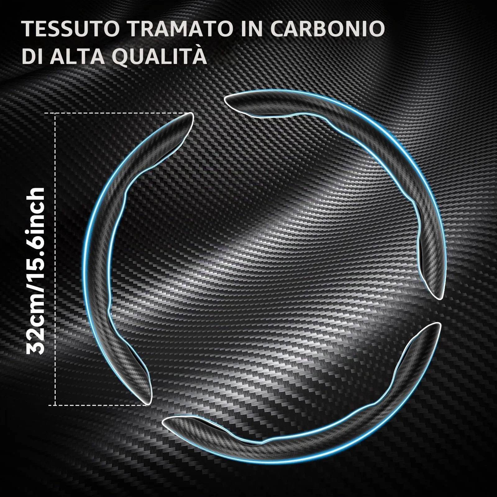 Einesin Coprivolante in Fibra di Carbonio Antiscivolo Design a Farfalla Universale (Set da 3) - immagine 4