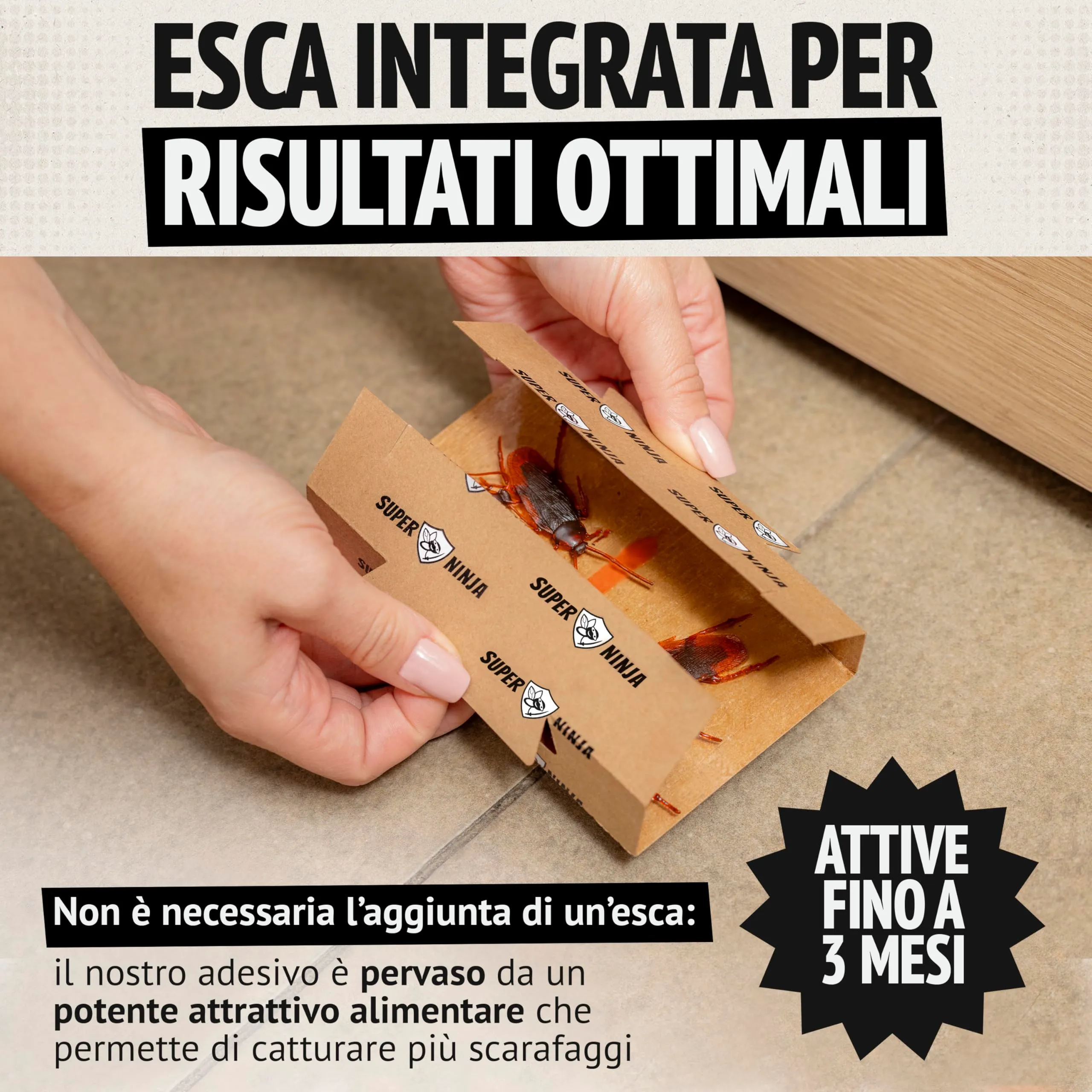 Super Ninja Trappole per Scarafaggi e Blatte da Interno, 4 Pezzi - immagine 5