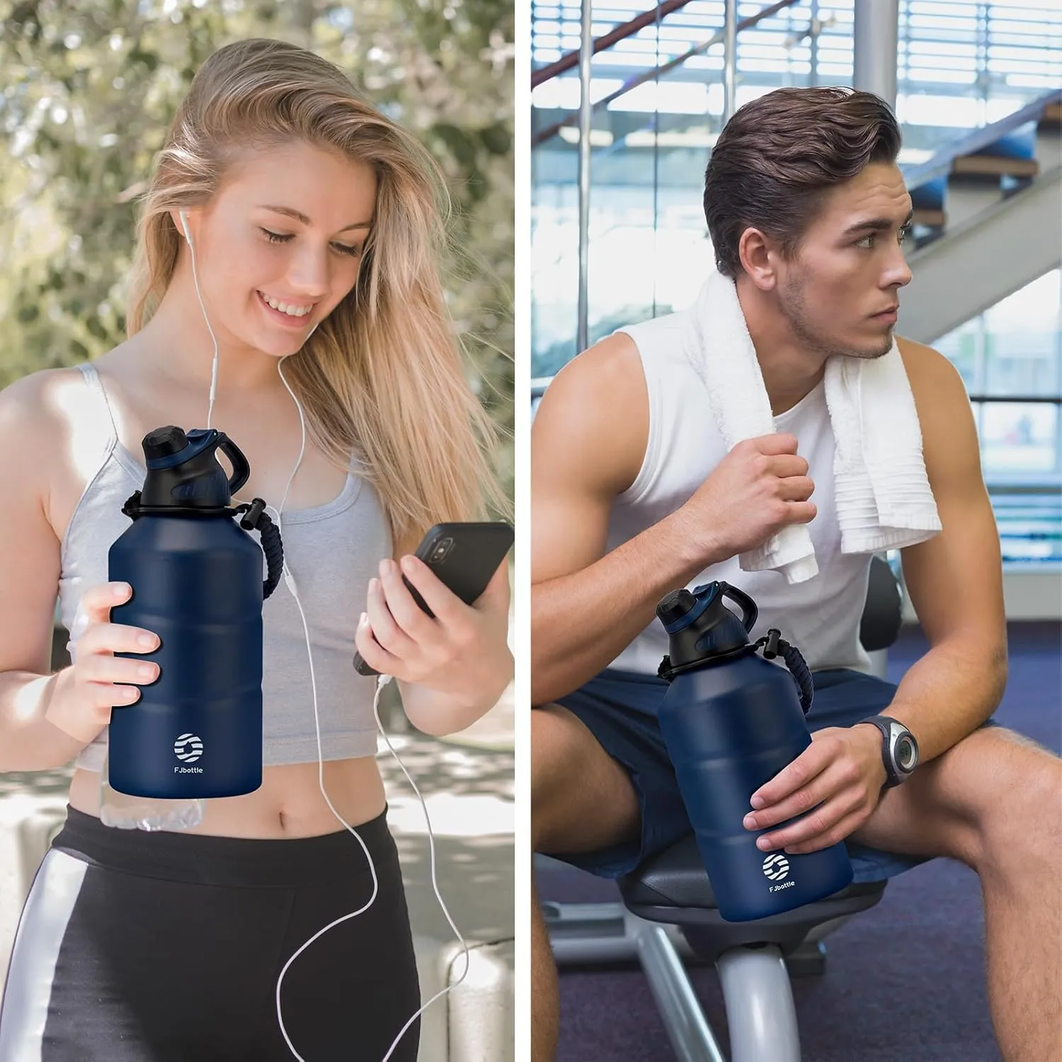 Fjbottle Borraccia Termica con Tappo Magnetico, 1900ml, Acciaio Inox - immagine 5