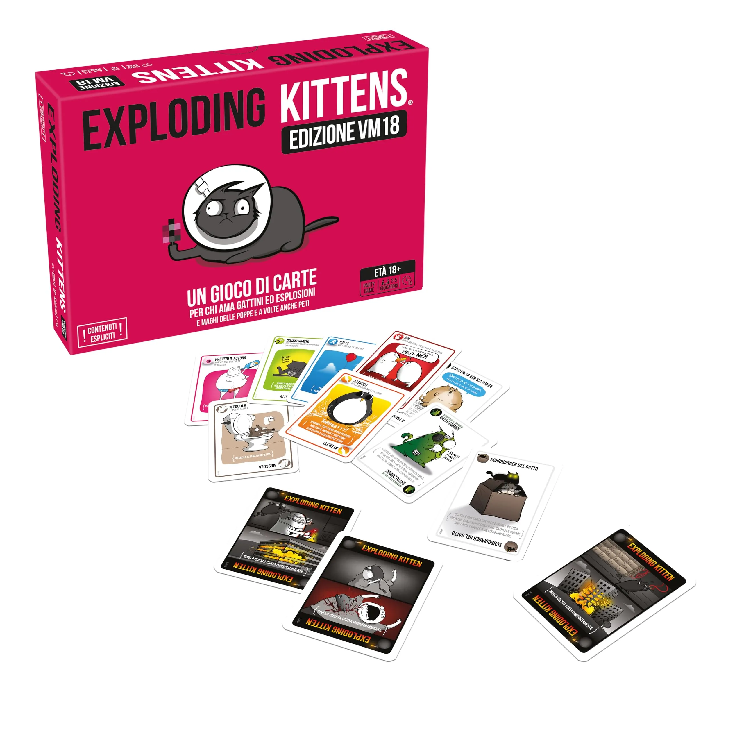 Exploding Kittens Edizione VM18 - Gattini Esplosivi Decisamente Sopra le Righe - Party Game per Adulti - Edizione in Italiano - immagine 3