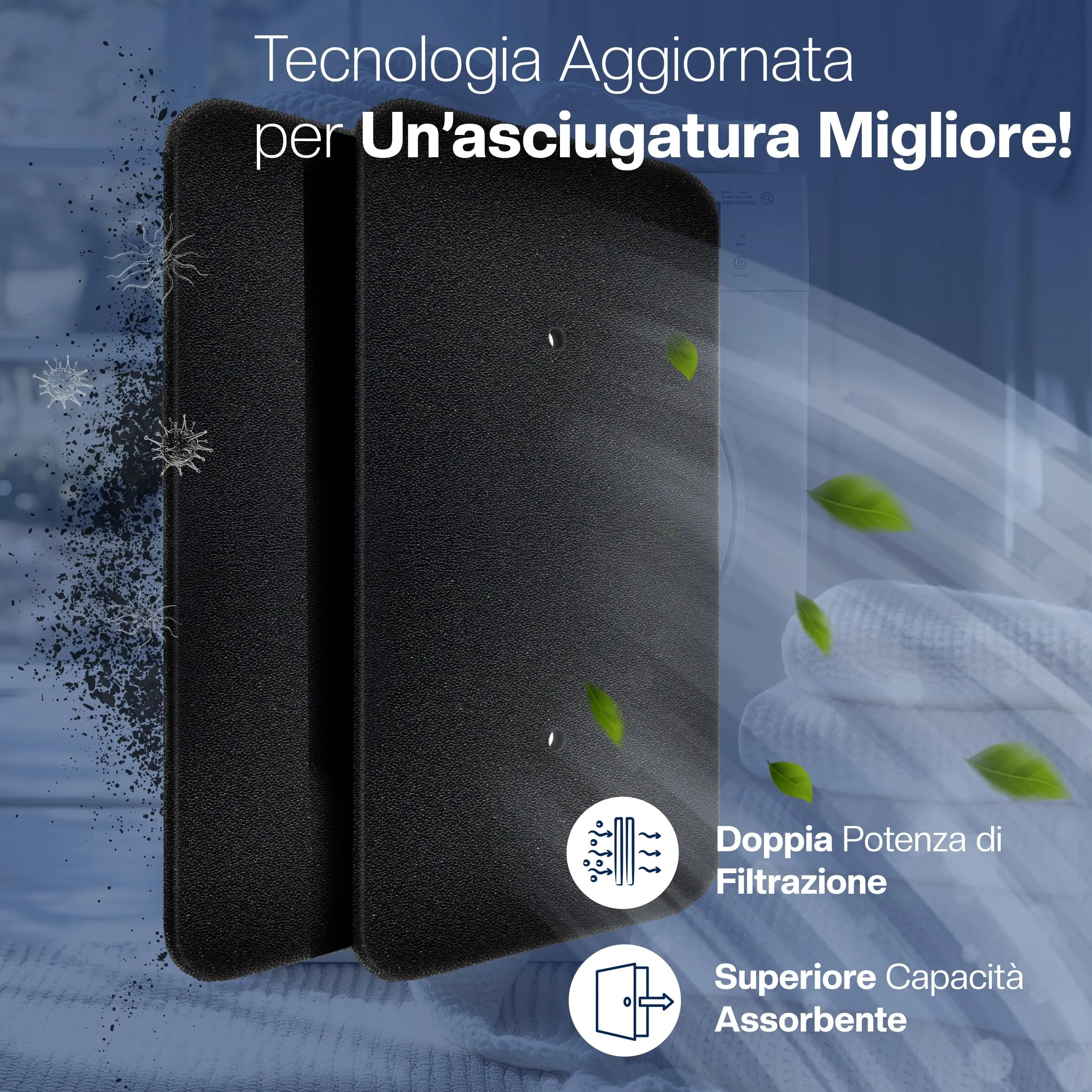 1E Filtri per asciugatrice Candy scambiatore 40006731, set da 3 - immagine 4