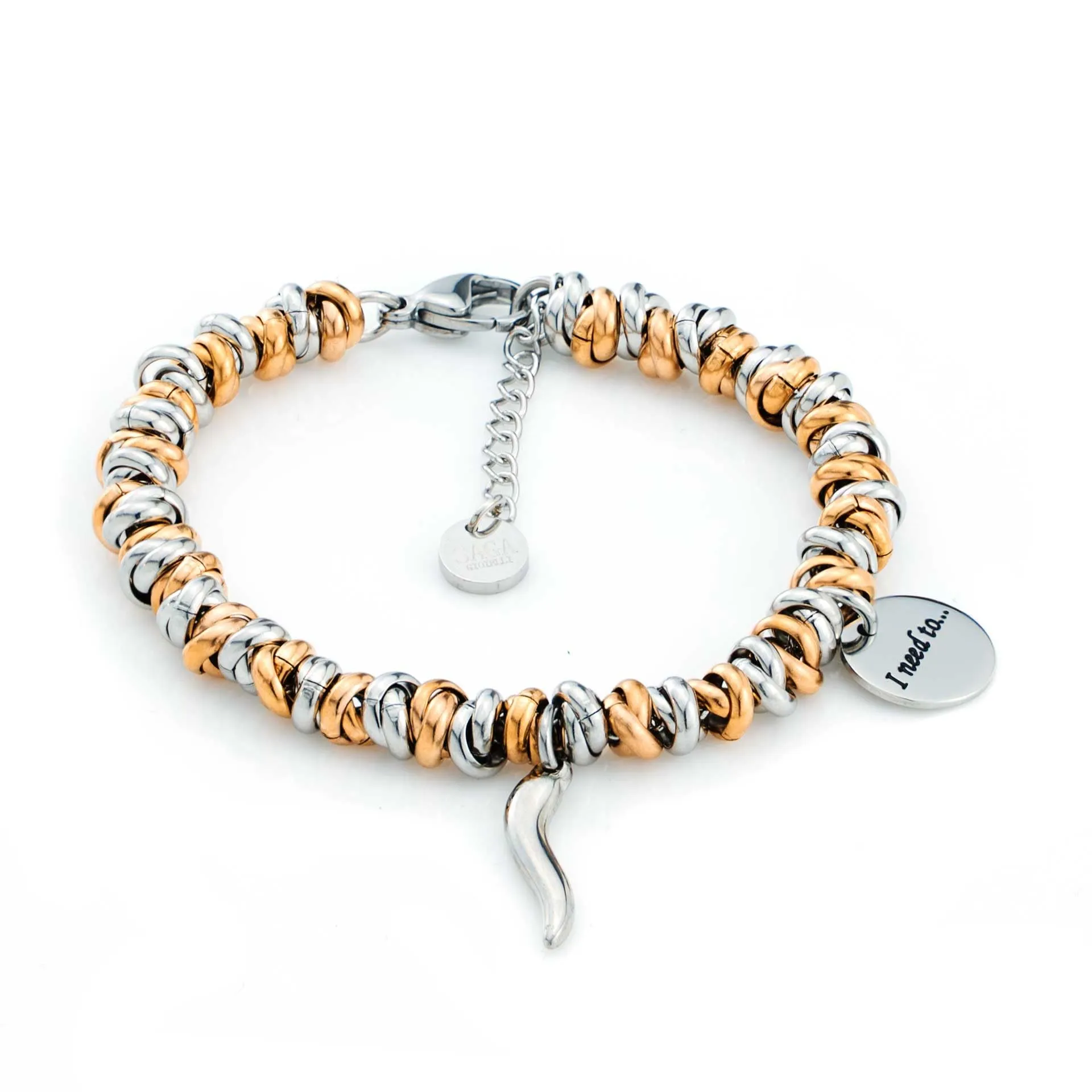 Saga Gioielli Bracciale Donna I Need To Collections Protezione Fortuna Buoni Auspici Corno - immagine 3