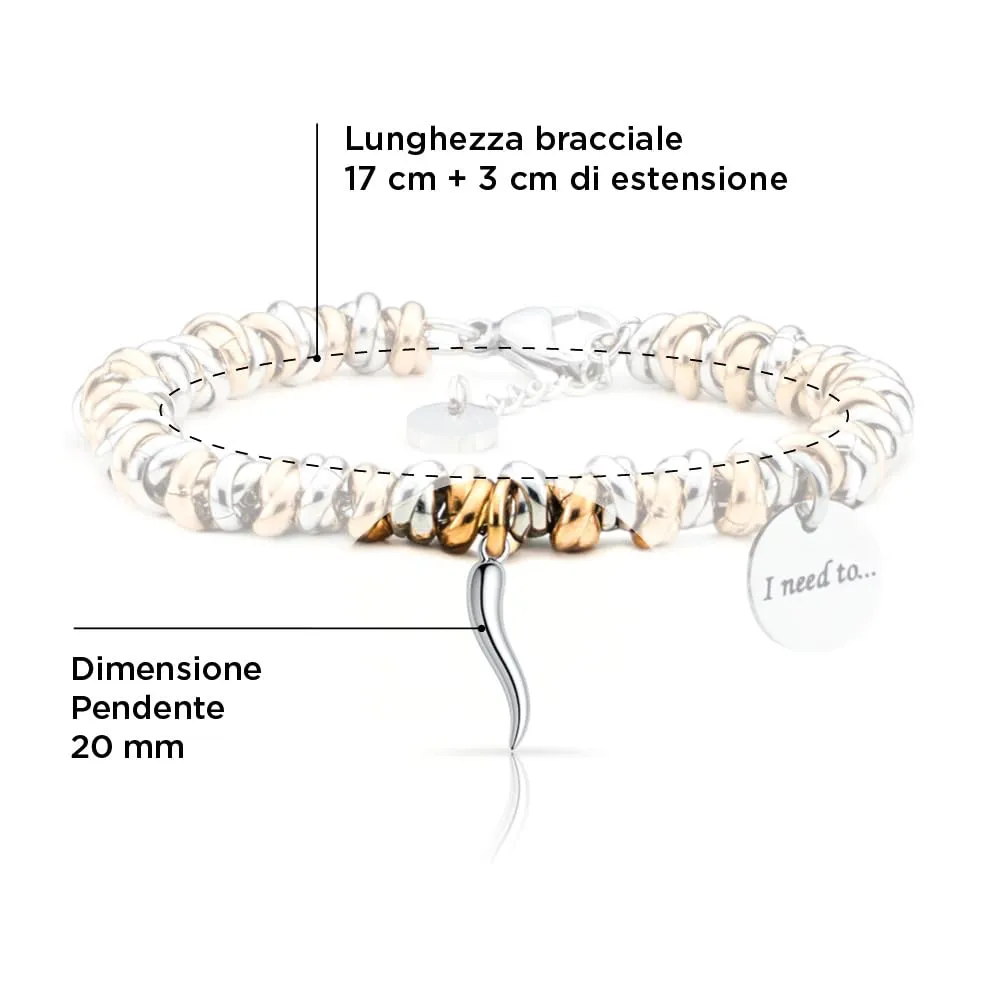 Saga Gioielli Bracciale Donna I Need To Collections Protezione Fortuna Buoni Auspici Corno - immagine 5