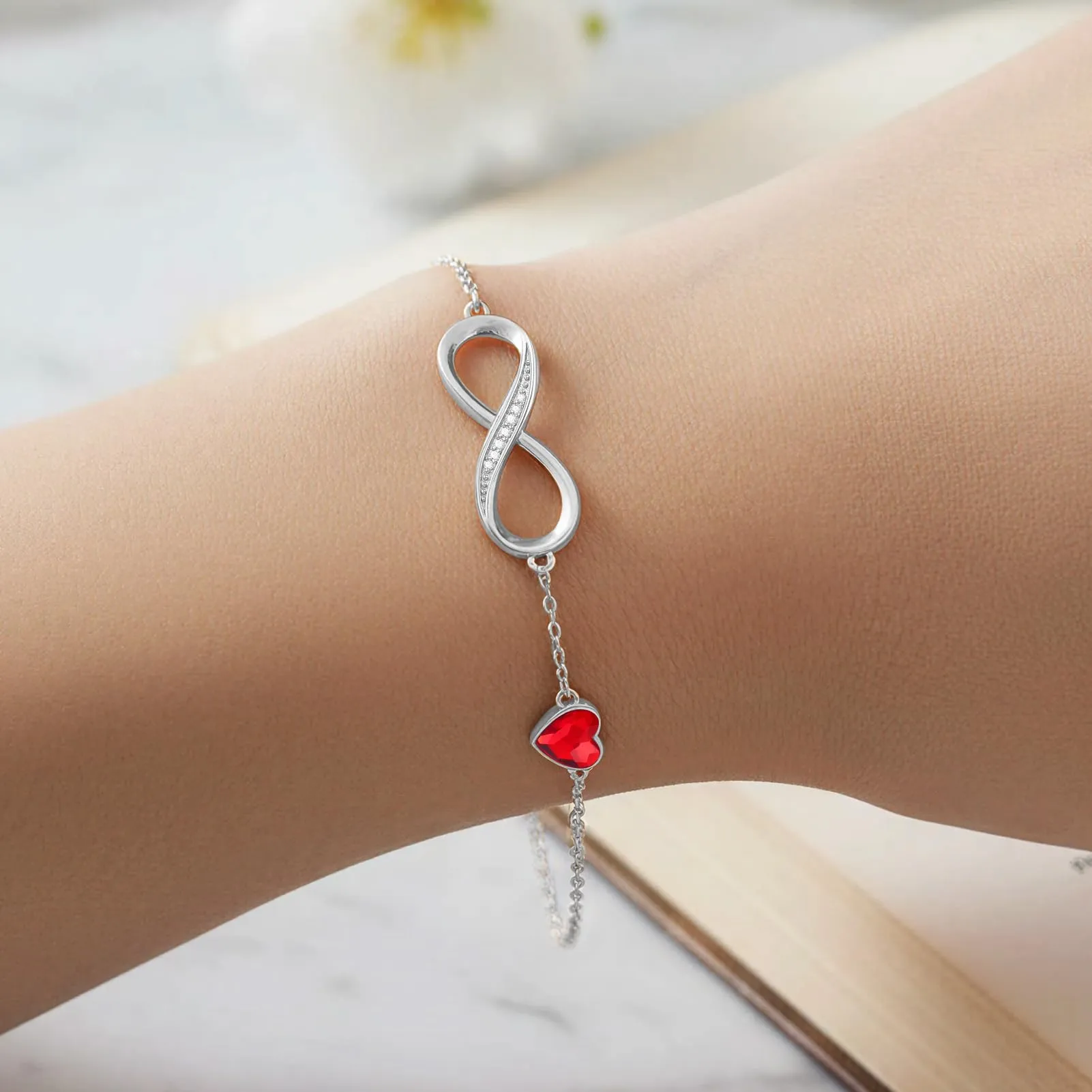 LOUISA SECRET Bracciale Donna Argento 925 Infinito e Cuore con Zirconi YB0692C - immagine 8