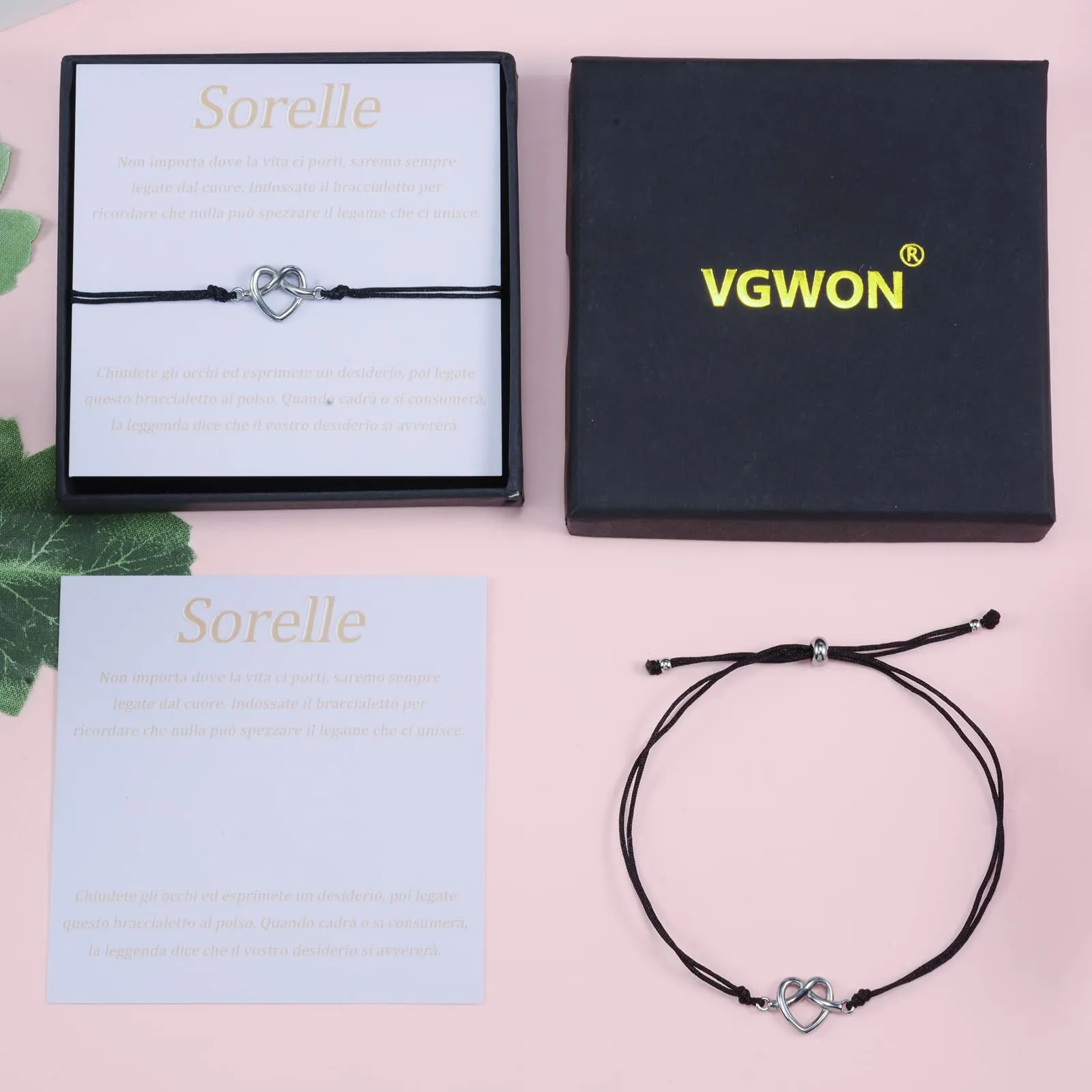 VGWON Set di 2 Braccialetti Coordinati per Sorelle - immagine 5