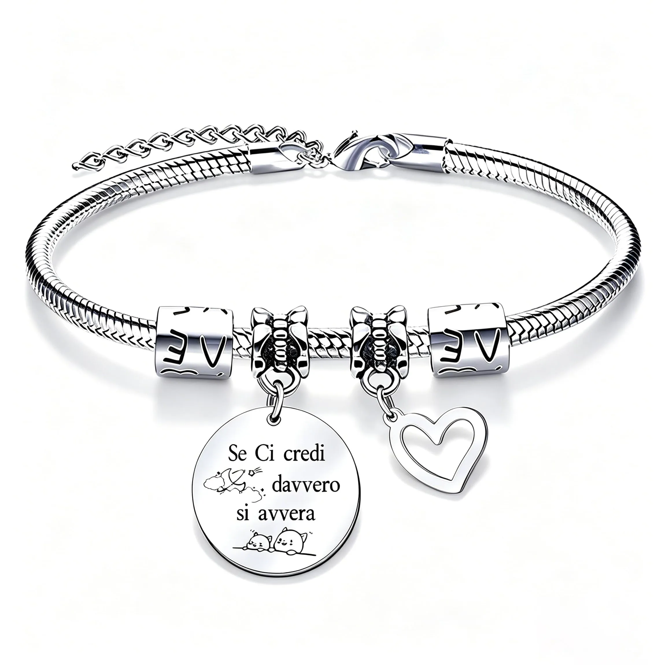 QTQTLP Bracciale Amicizia Donna in Acciaio Inossidabile con Cristallo Rosa (18) - immagine 1