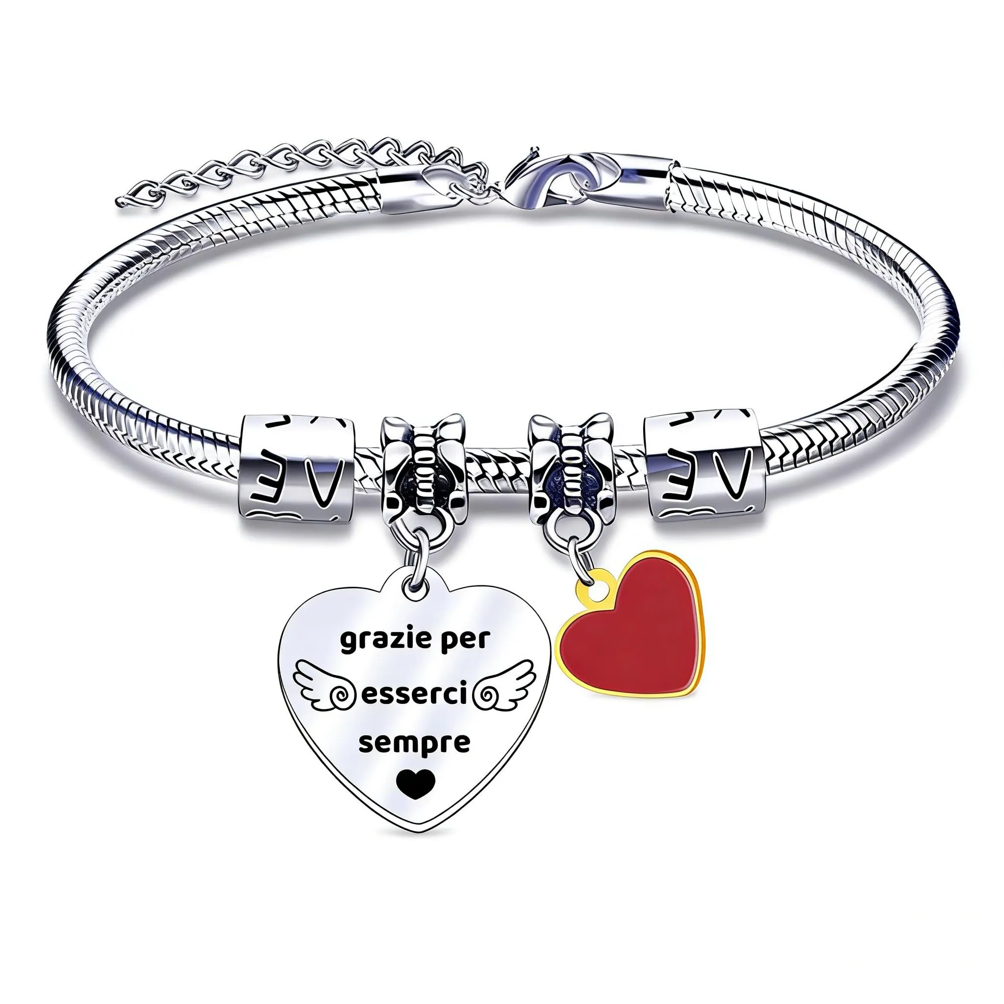 QTQTLP Bracciale Amicizia in Acciaio Inossidabile con Cristallo Rosa per Donna e Ragazza (19) - immagine 1
