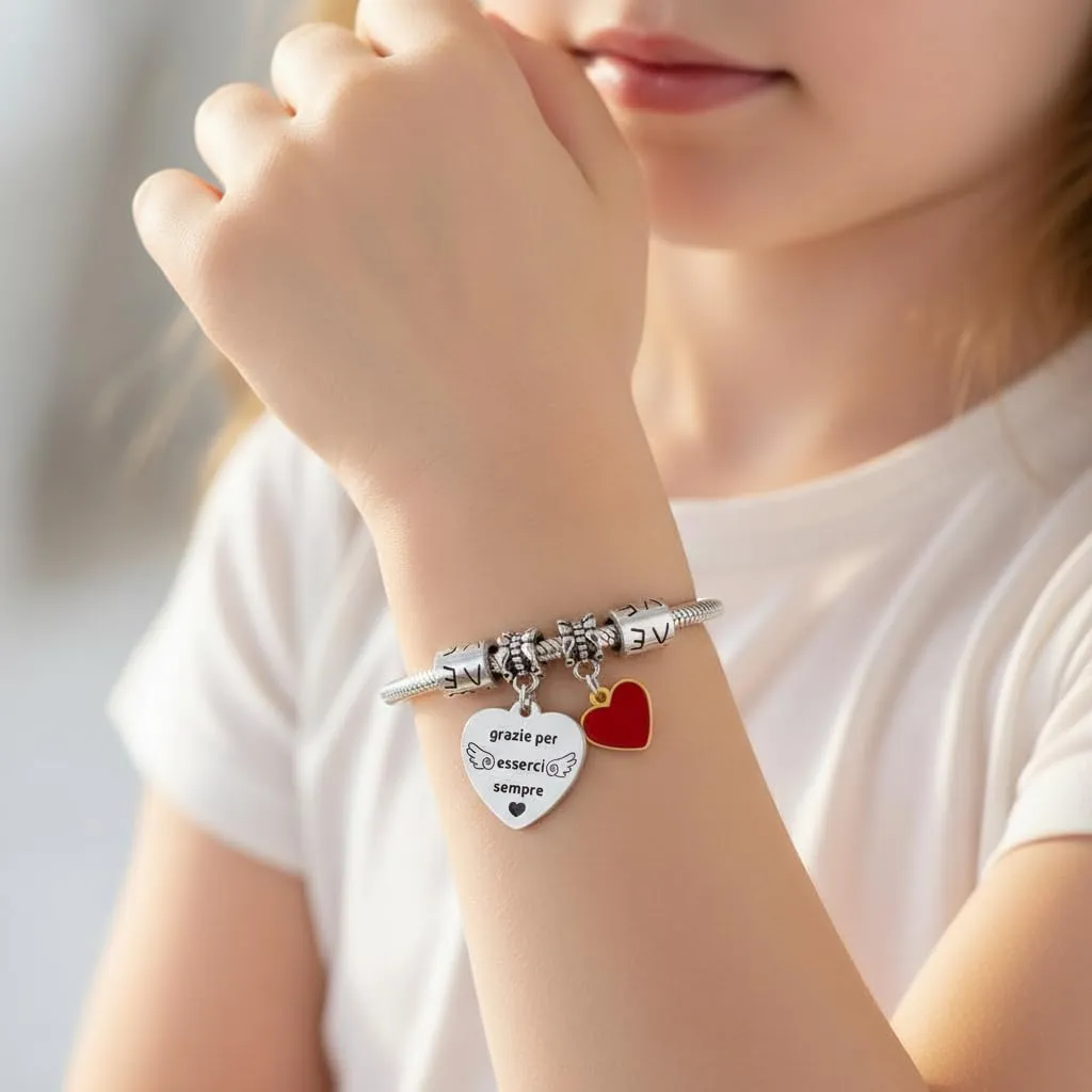 QTQTLP Bracciale Amicizia in Acciaio Inossidabile con Cristallo Rosa per Donna e Ragazza (19) - immagine 5