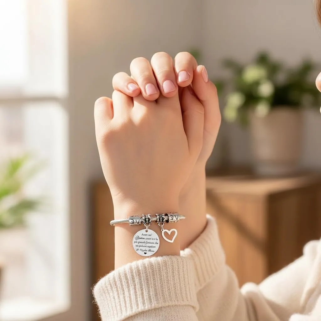 QTQTLP Bracciale Amicizia Donna in Acciaio Inossidabile con Cristallo Rosa (24) - immagine 6