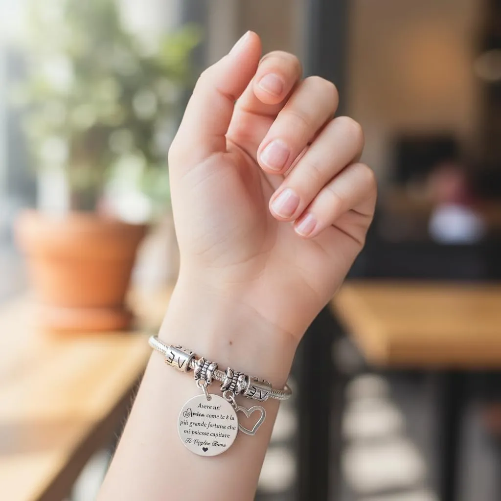 QTQTLP Bracciale Amicizia Donna in Acciaio Inossidabile con Cristallo Rosa (24) - immagine 7