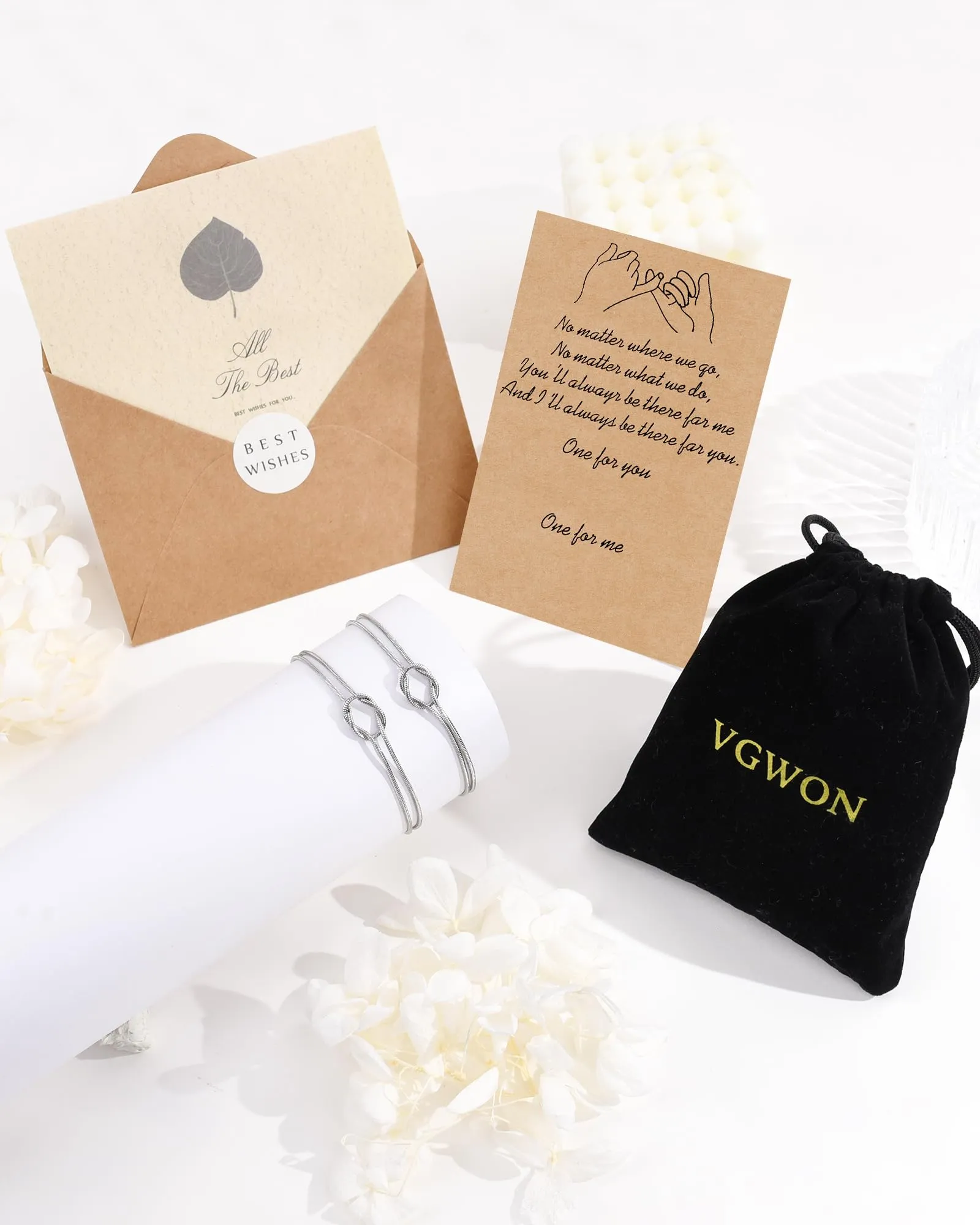 VGWON Bracciali per Coppia in Acciaio Inossidabile, Argento, 16-21 cm - immagine 7
