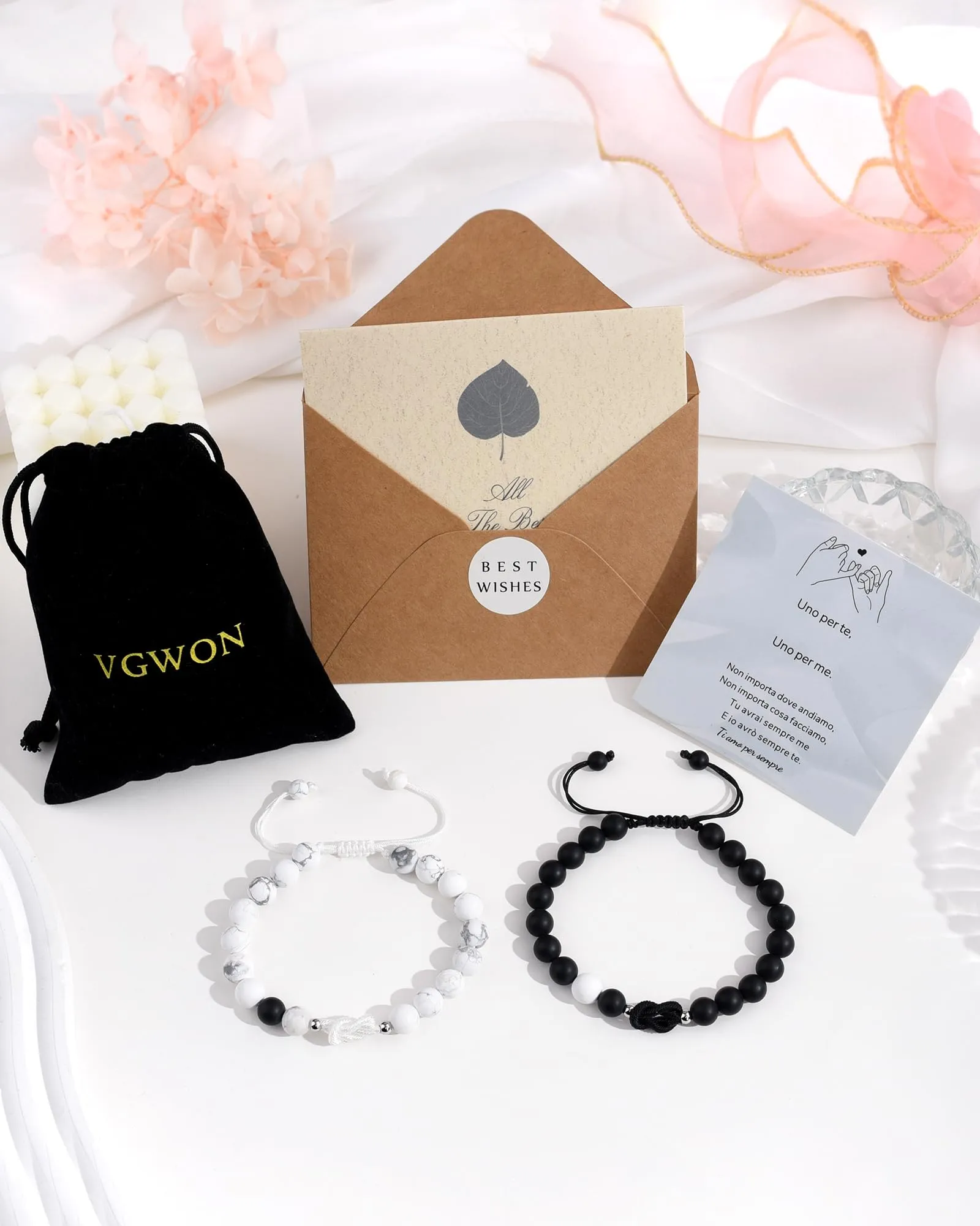 VGWON Bracciale di Coppia in Pietra Naturale, 16-28 cm - immagine 7